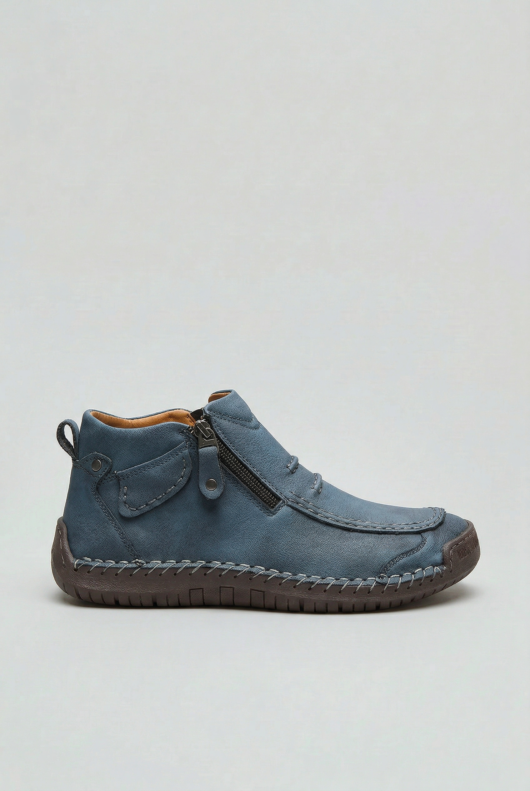 Men's Ankle Boots | Side Zip with Moc Toe Stitching - 7