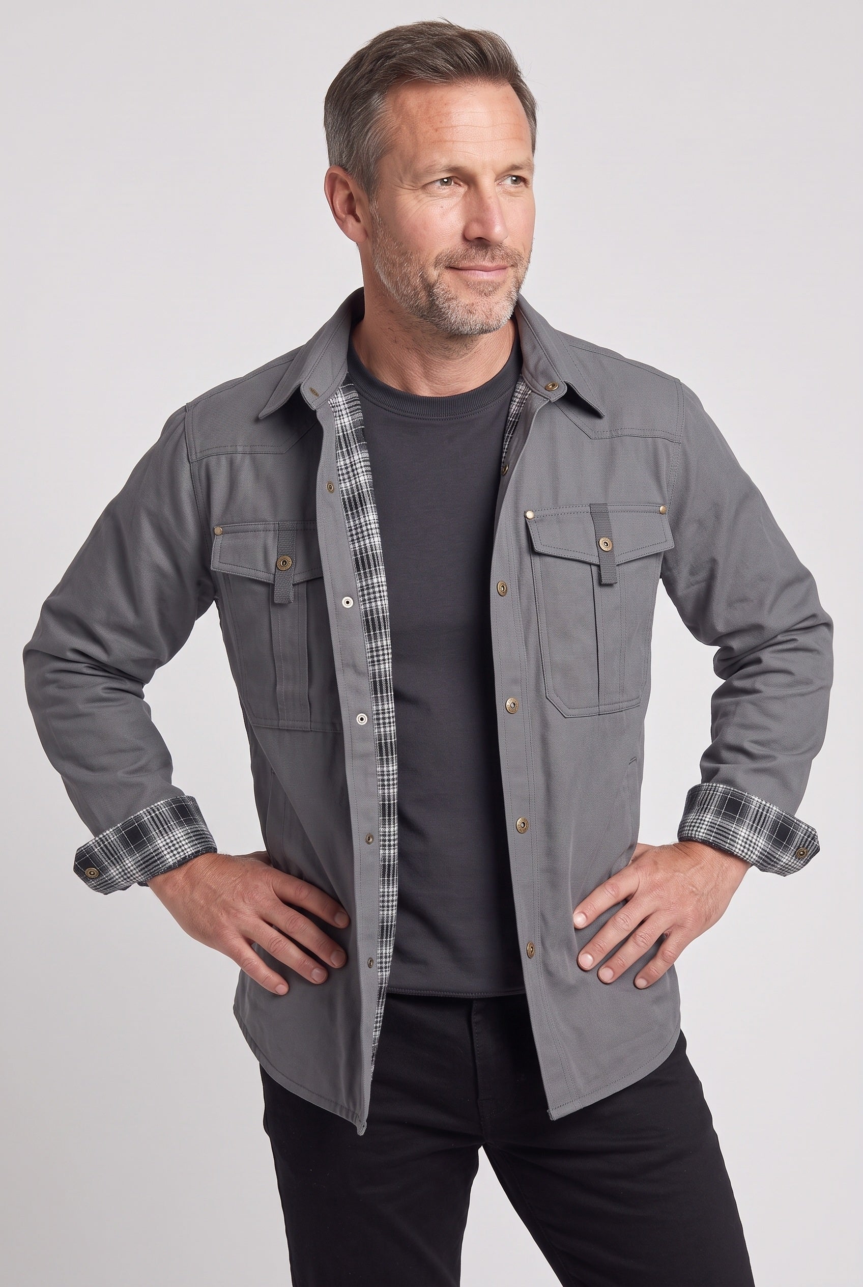 Men's Barn Jacket | Snap Front Flannel Lining - 7