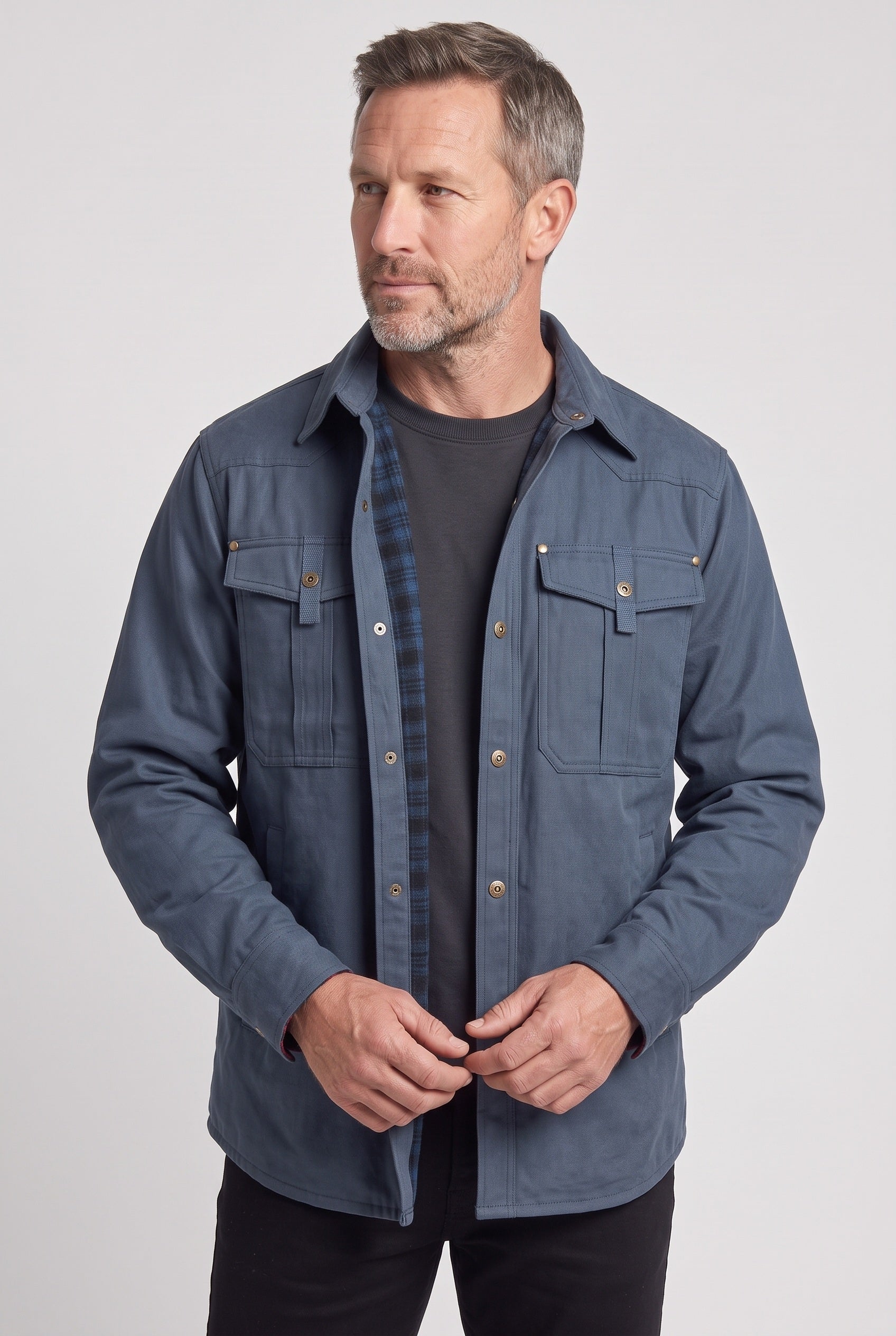 Men's Barn Jacket | Snap Front Flannel Lining - 8
