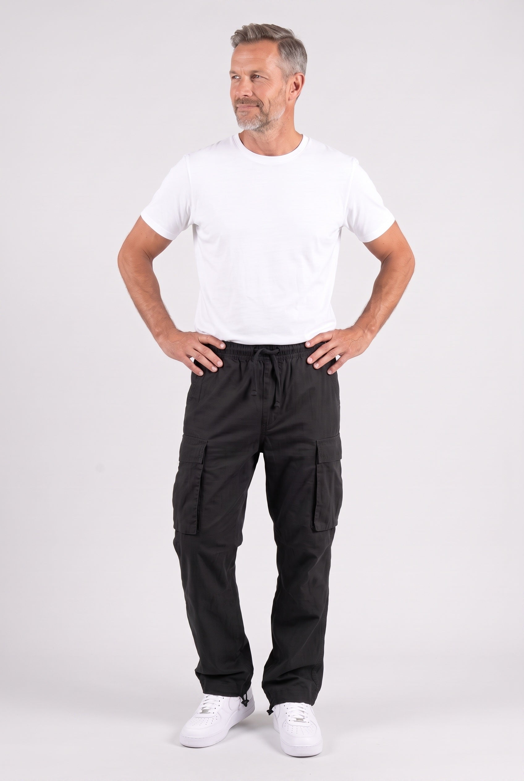 Men's Cargo Pants | Drawstring Waist Relaxed Fit - 5