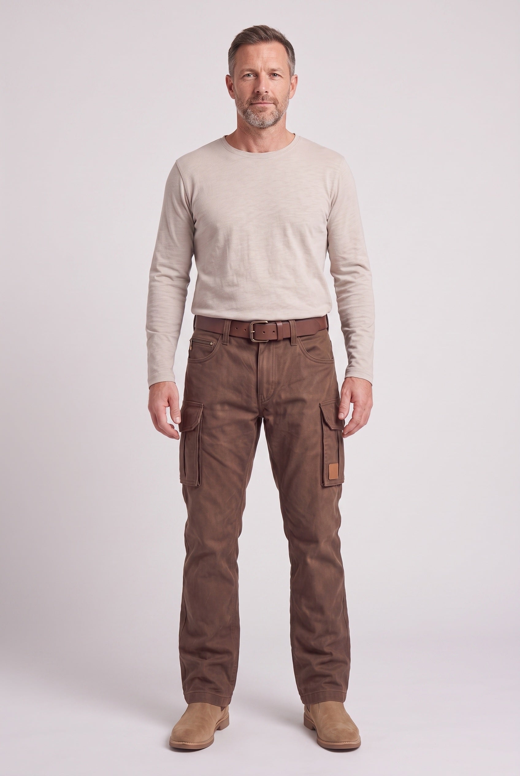 Men's Cargo Pants | Straight Leg Button Flap Pockets - 2