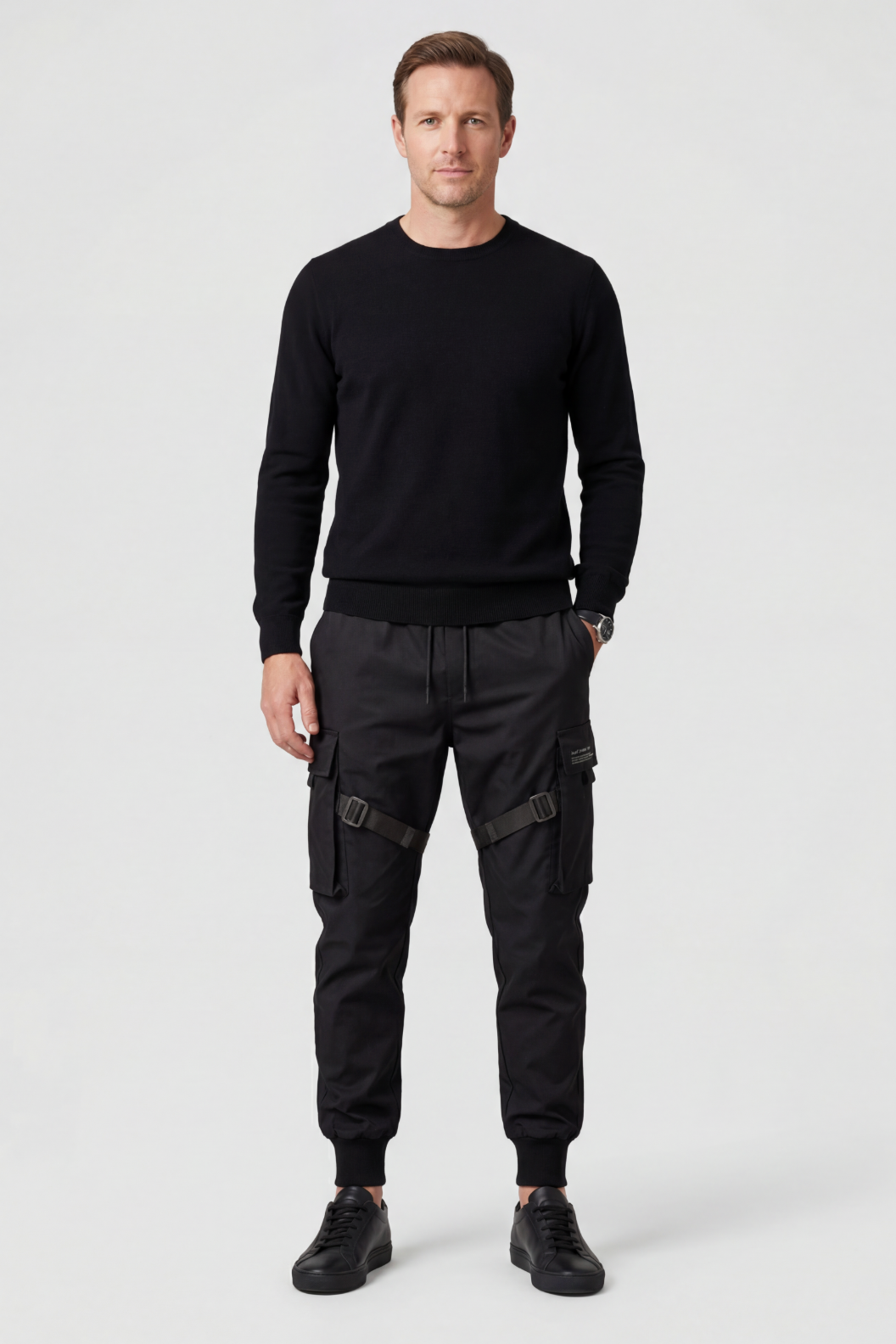 Men's Cargo Pants | Strap Buckle Elastic Cuffs - 2
