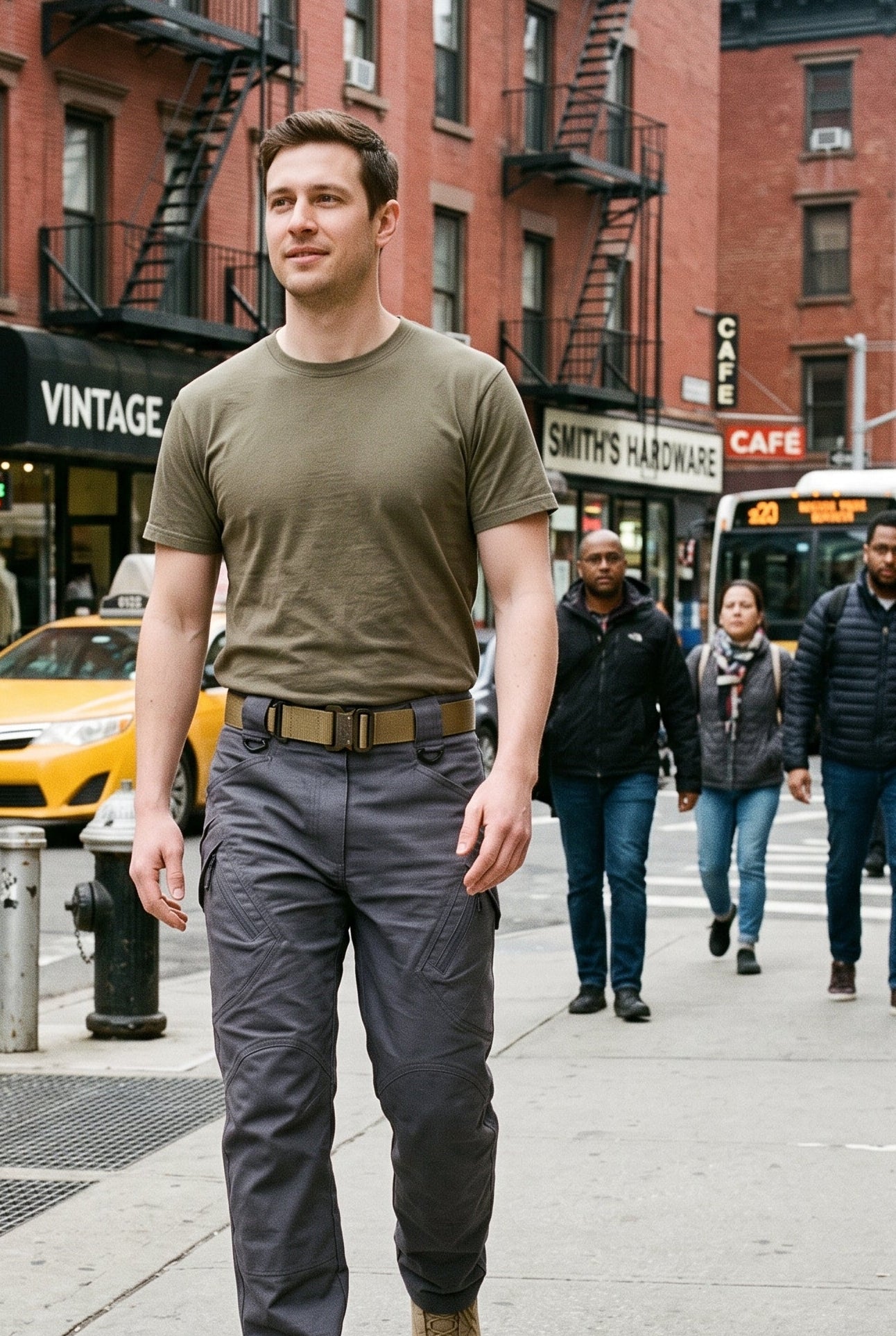 Men's Cargo Pants | Tactical Zip Flap Pockets - Slate Gray lifestyle