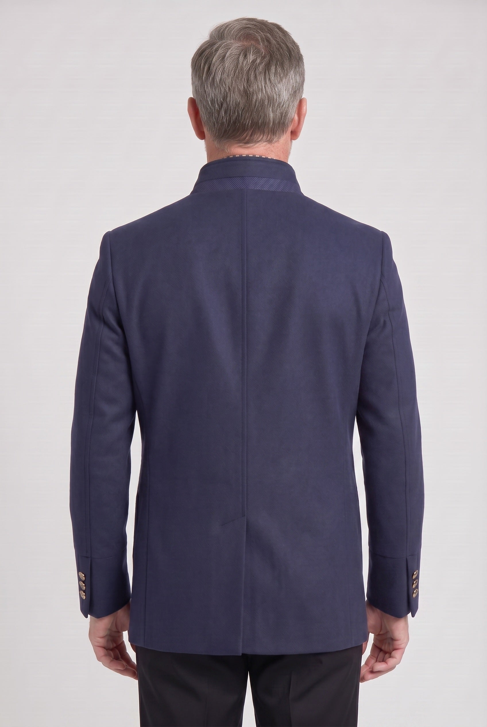 Men's Coat | Mandarin Collar Button Front - 2