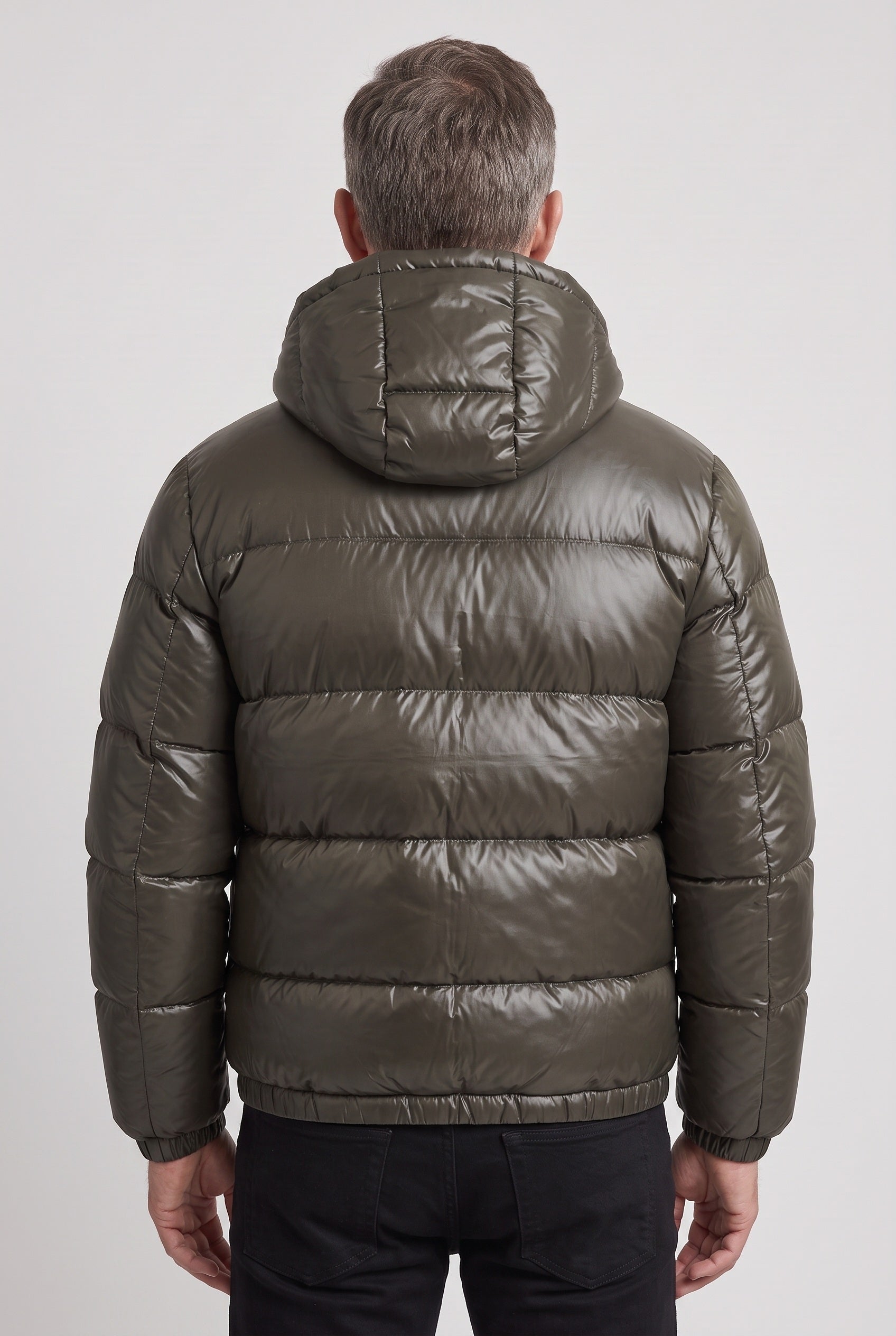 Men's Puffer Jacket | Drawcord Hood Elastic Cuffs - 2