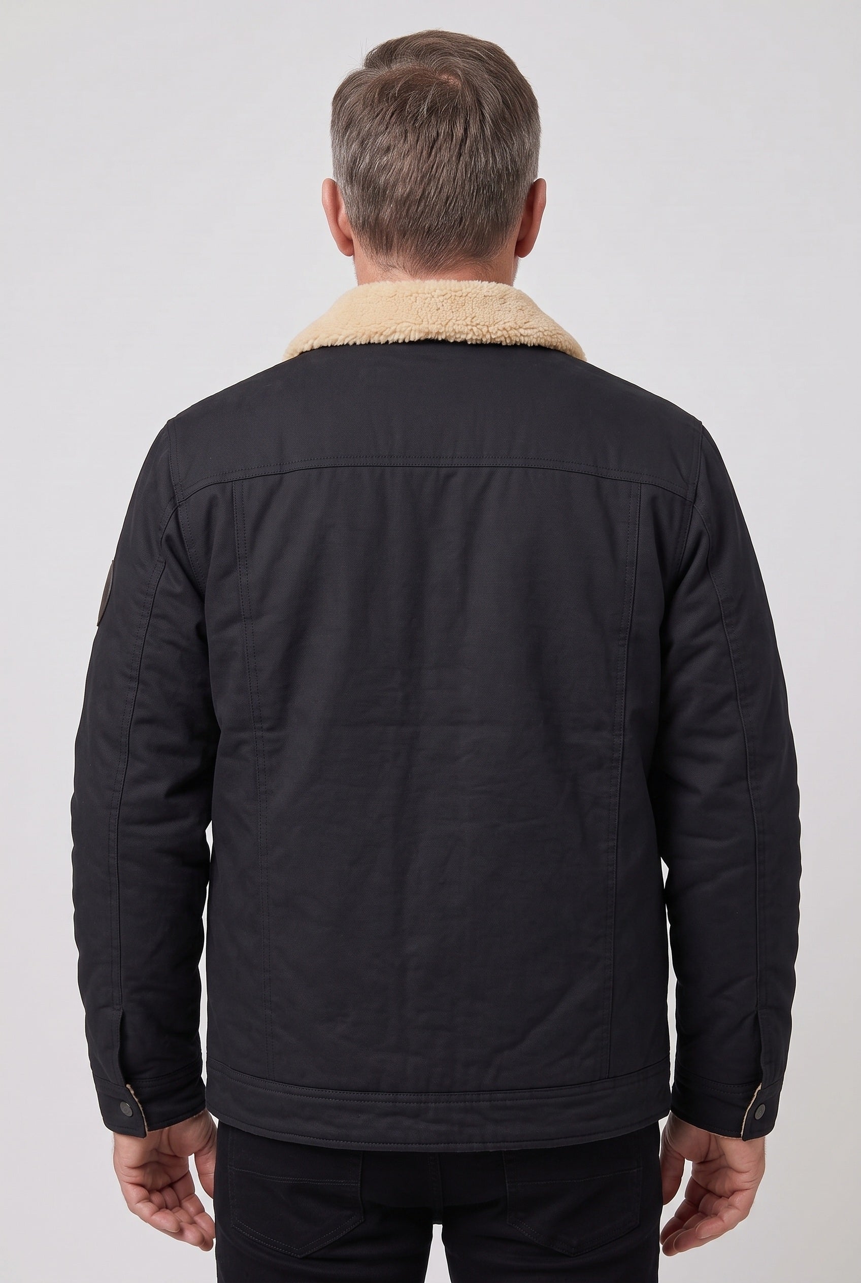 Men's Sherpa Jacket | Snap Front Flap Pockets - 2