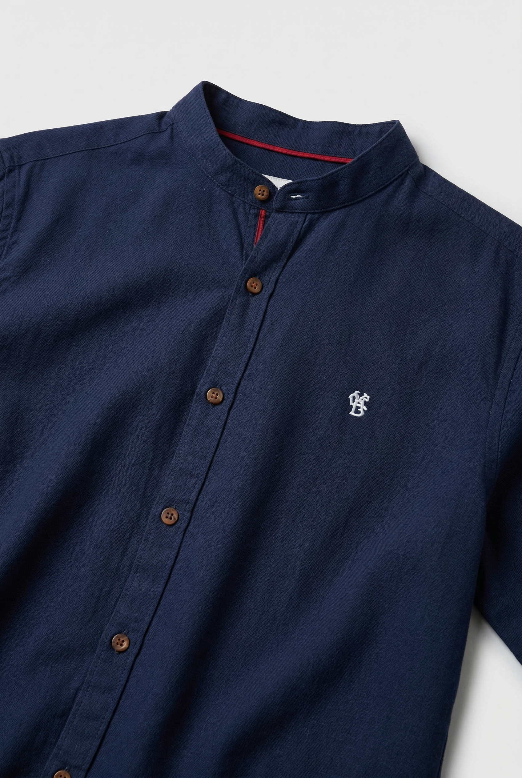 Men's Shirt | Band Neck with Contrast Placket - 3