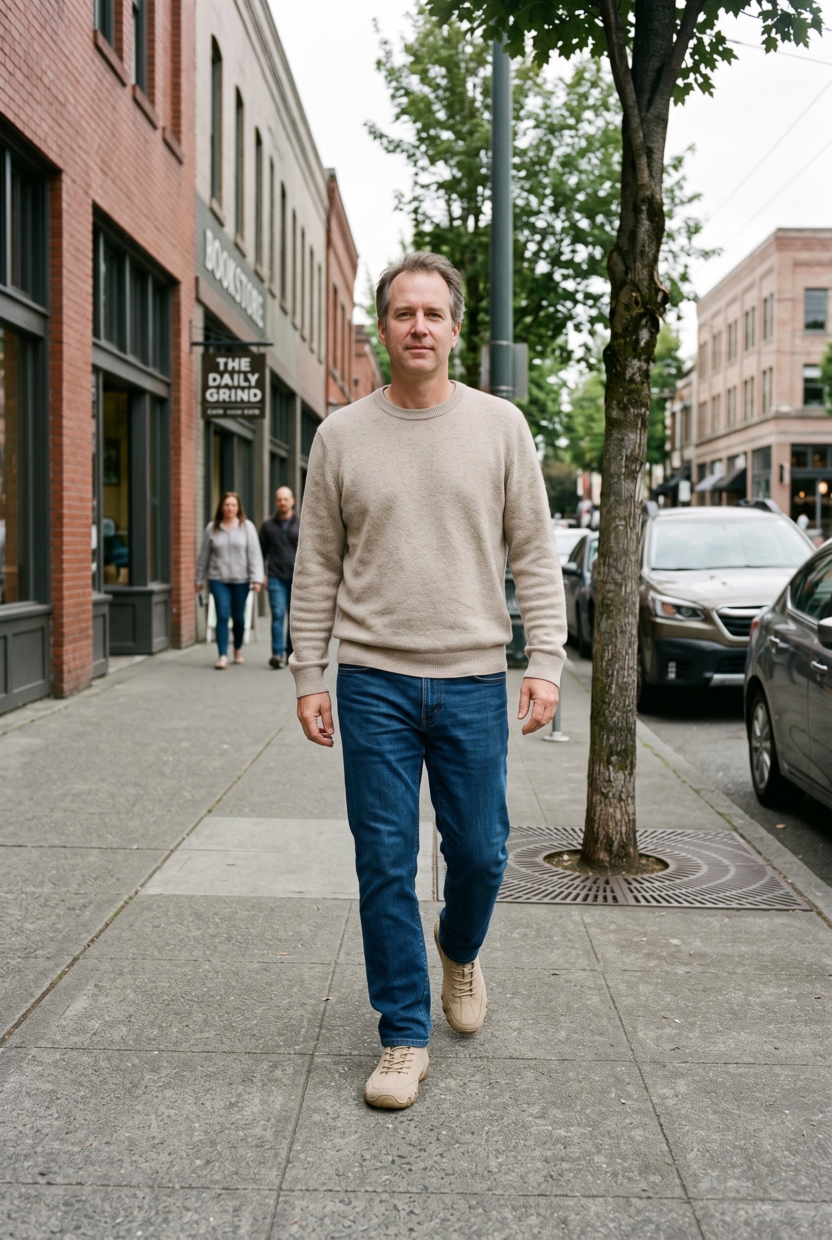 Men's Shoes | High-Top Lace-Up with Ankle Strap - Beige lifestyle