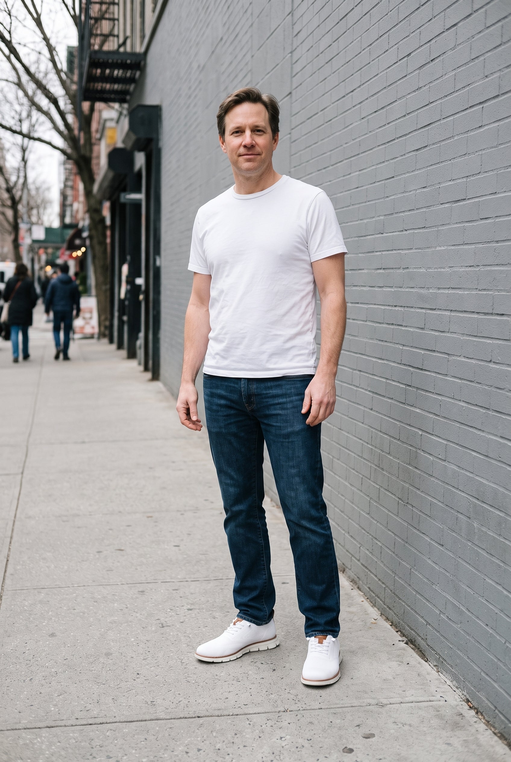 Men's Sneakers | Knit Upper with Double Pull Tabs - White lifestyle