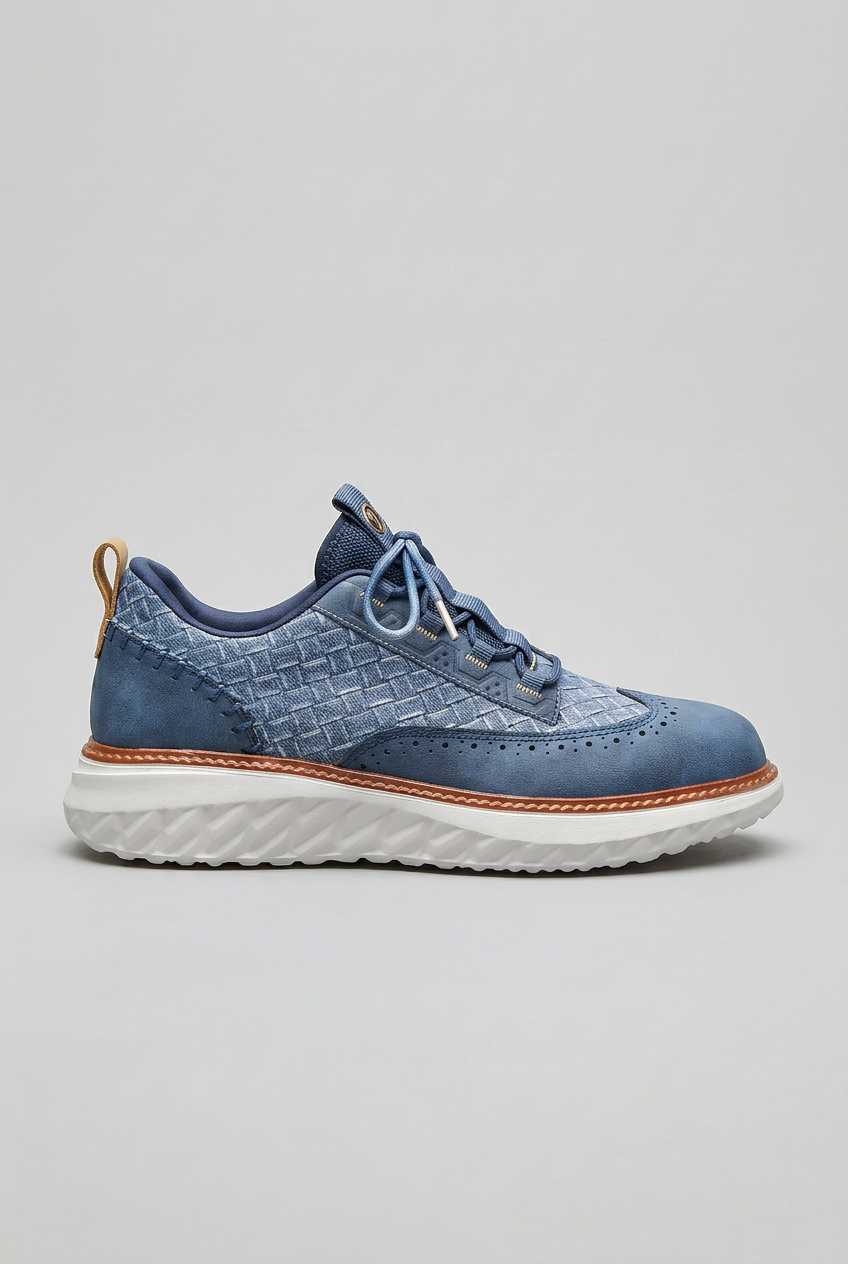 Men's Sneakers | Woven Upper with Brogue Perforations - 1