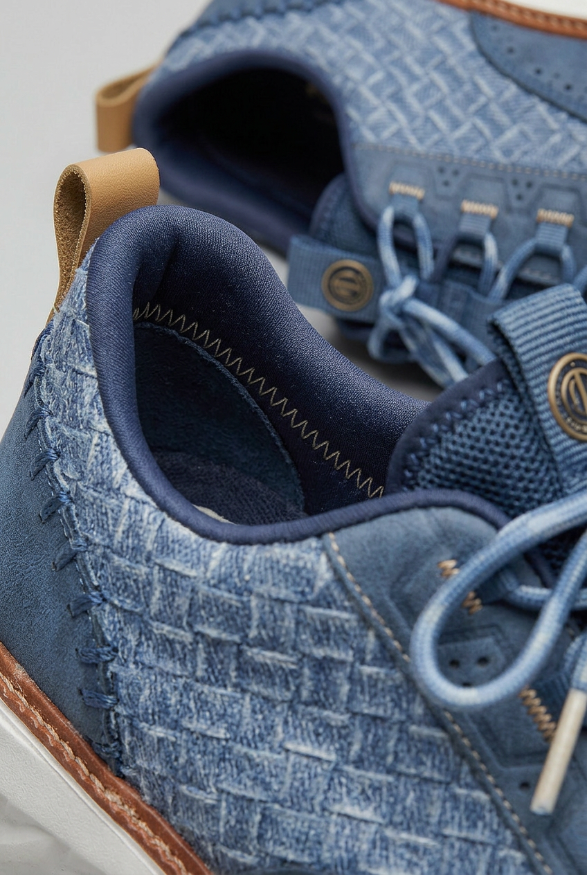Men's Sneakers | Woven Upper with Brogue Perforations - 3
