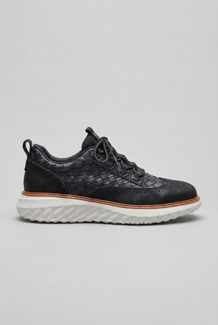 Men's Sneakers | Woven Upper with Brogue Perforations - 5