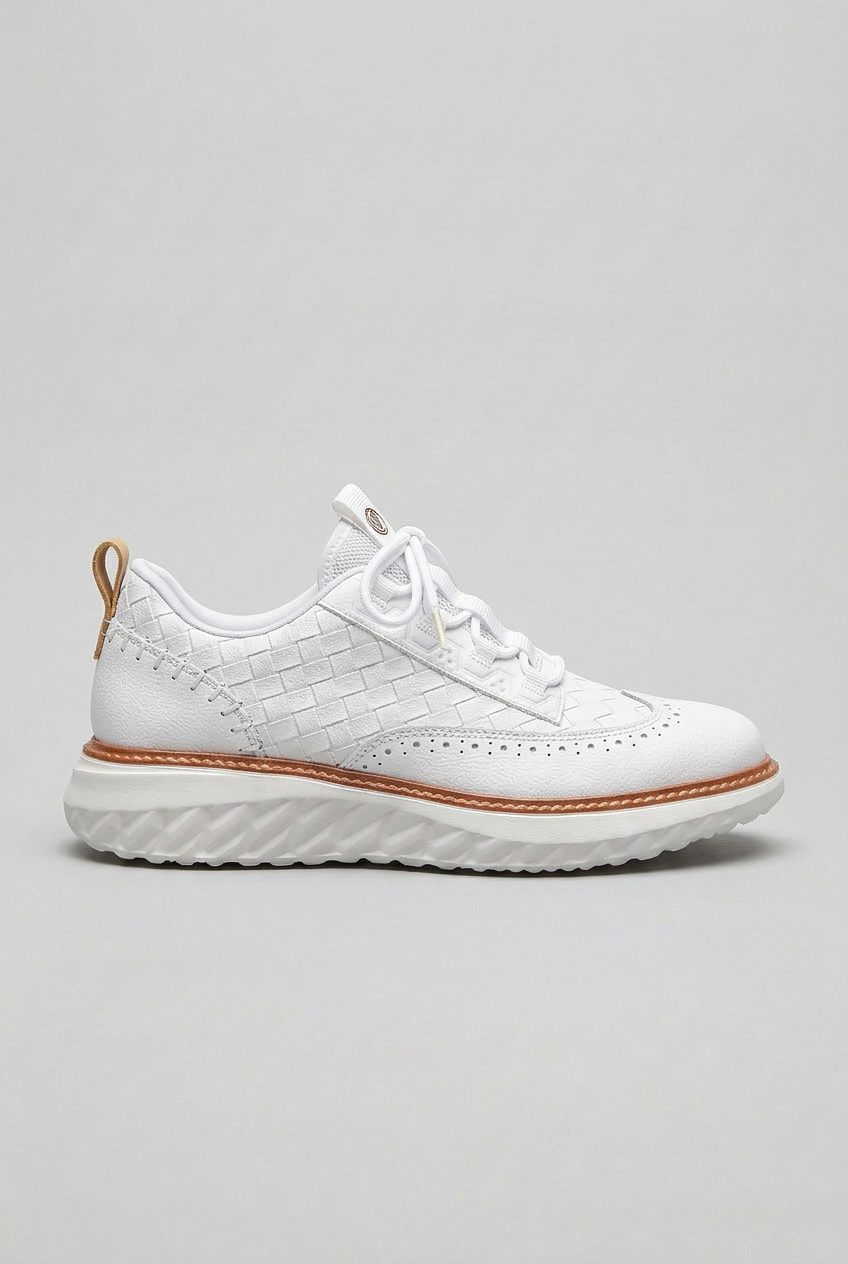 Men's Sneakers | Woven Upper with Brogue Perforations - 6