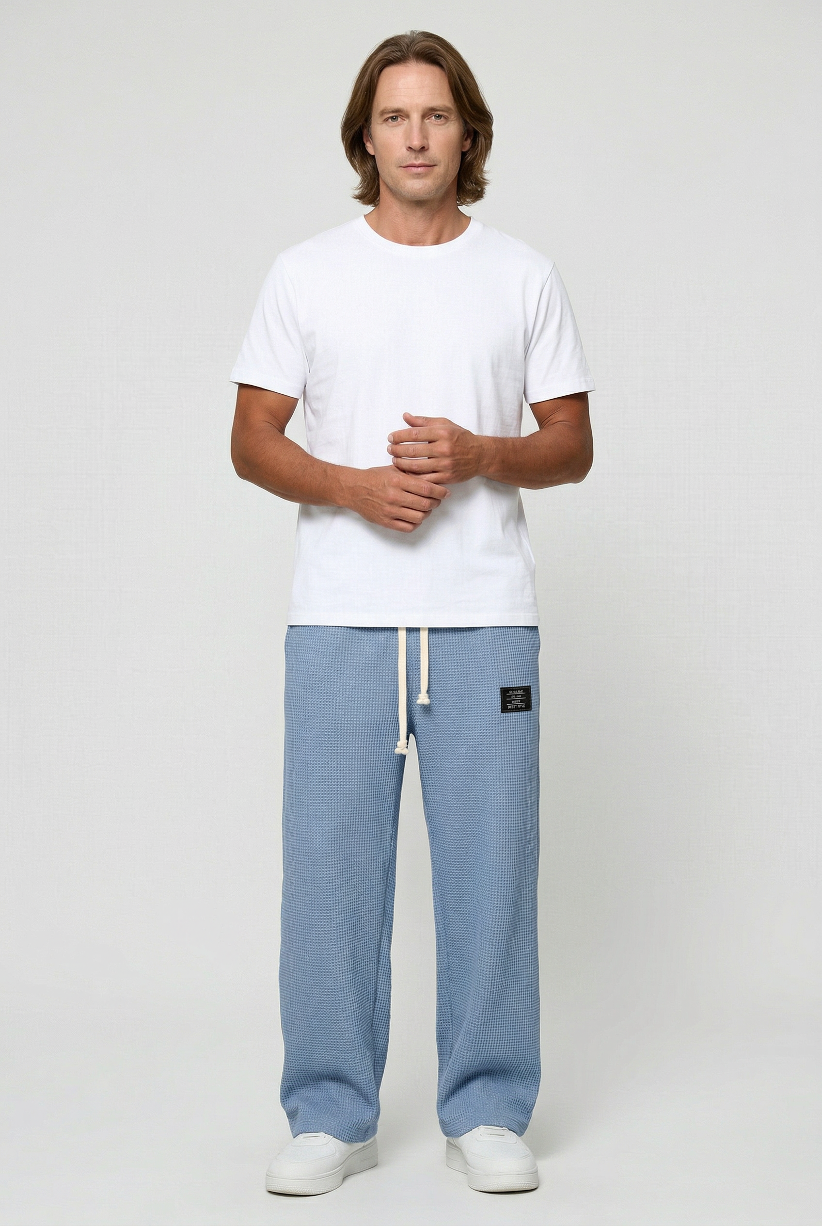 Men's Sweatpants | Wide Leg with Waffle Texture - 2