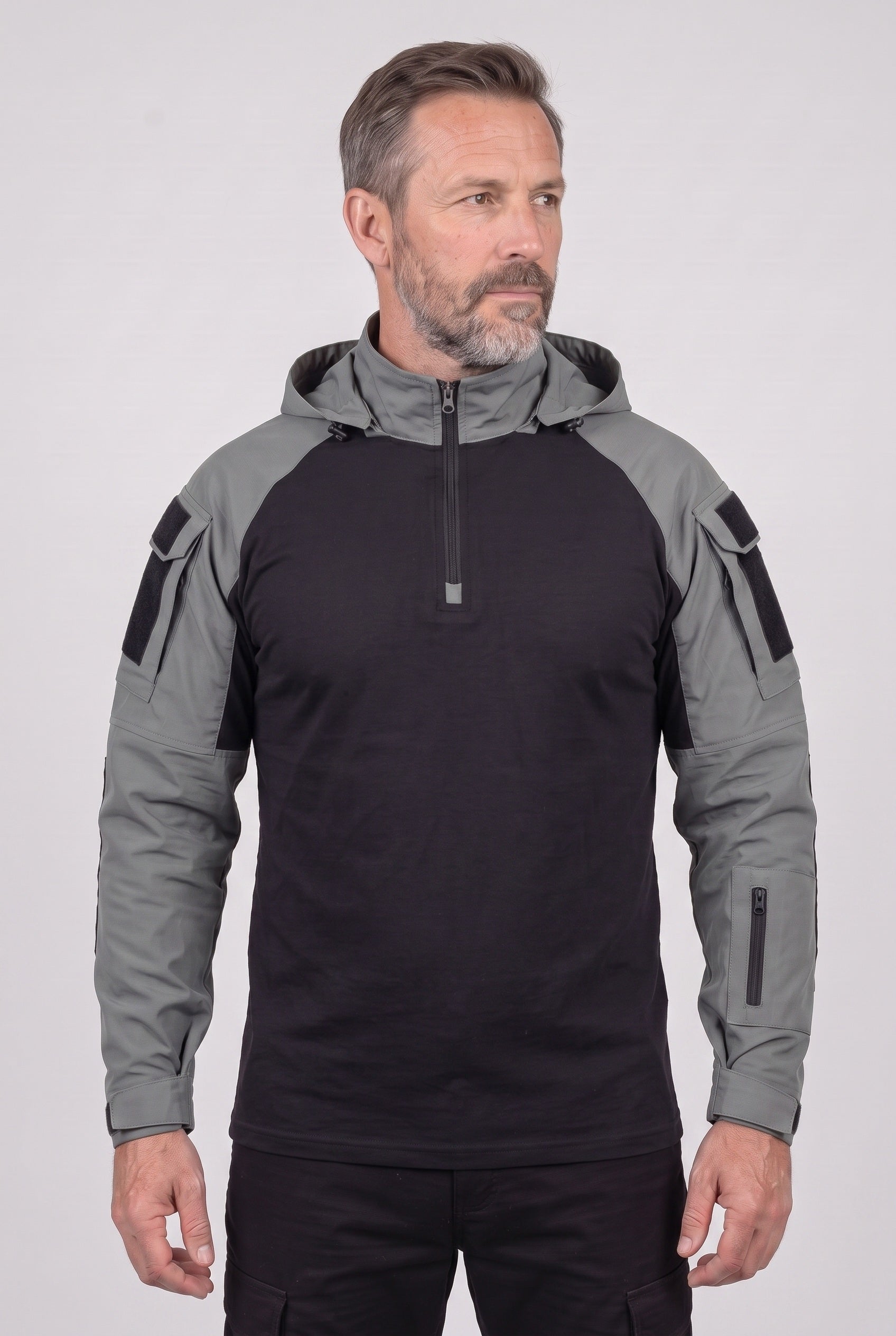 Men's Tactical Jacket | Hooded Quarter Zip - 6
