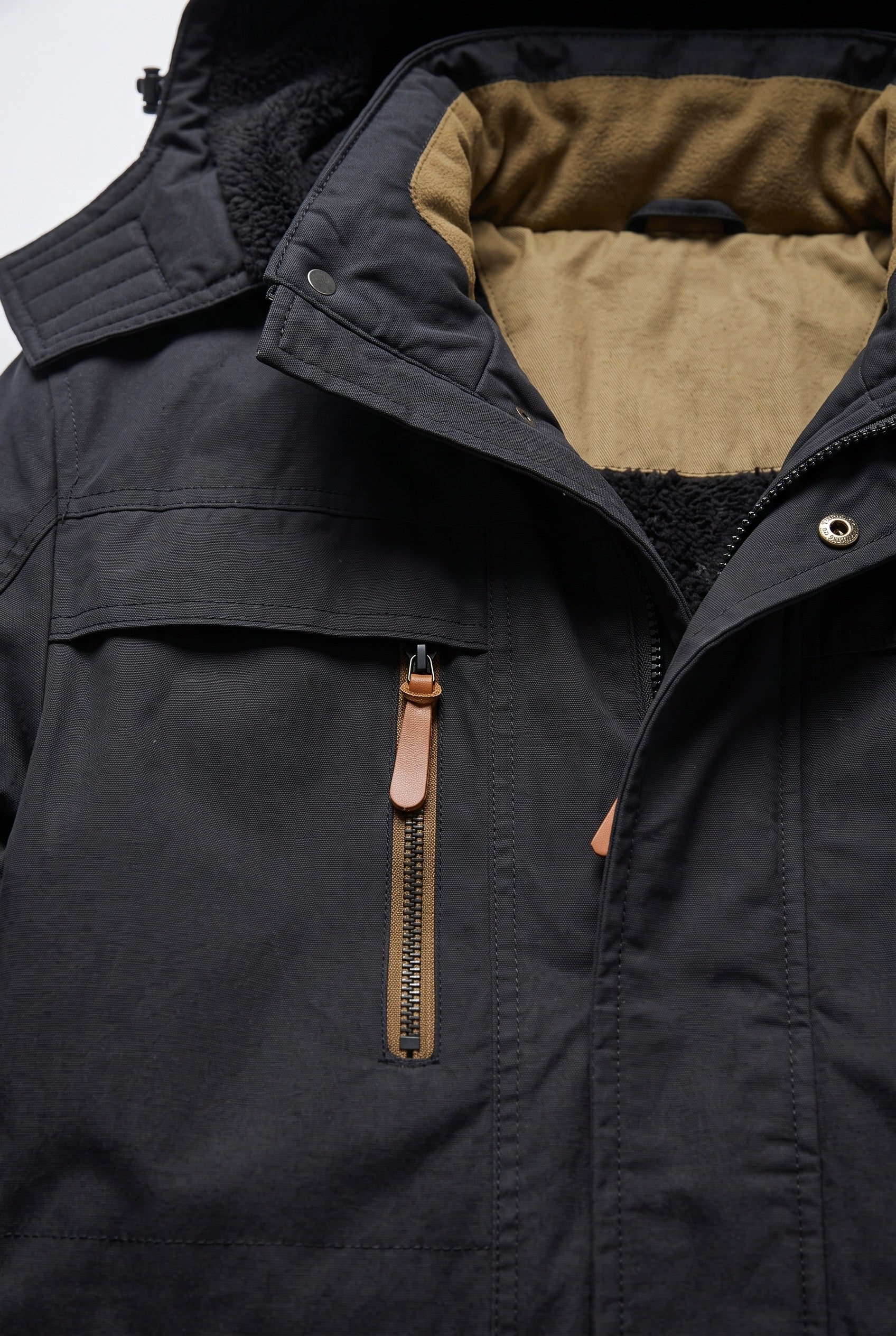Men's Winter Jacket | Fleece-Lined Detachable Hood - 3