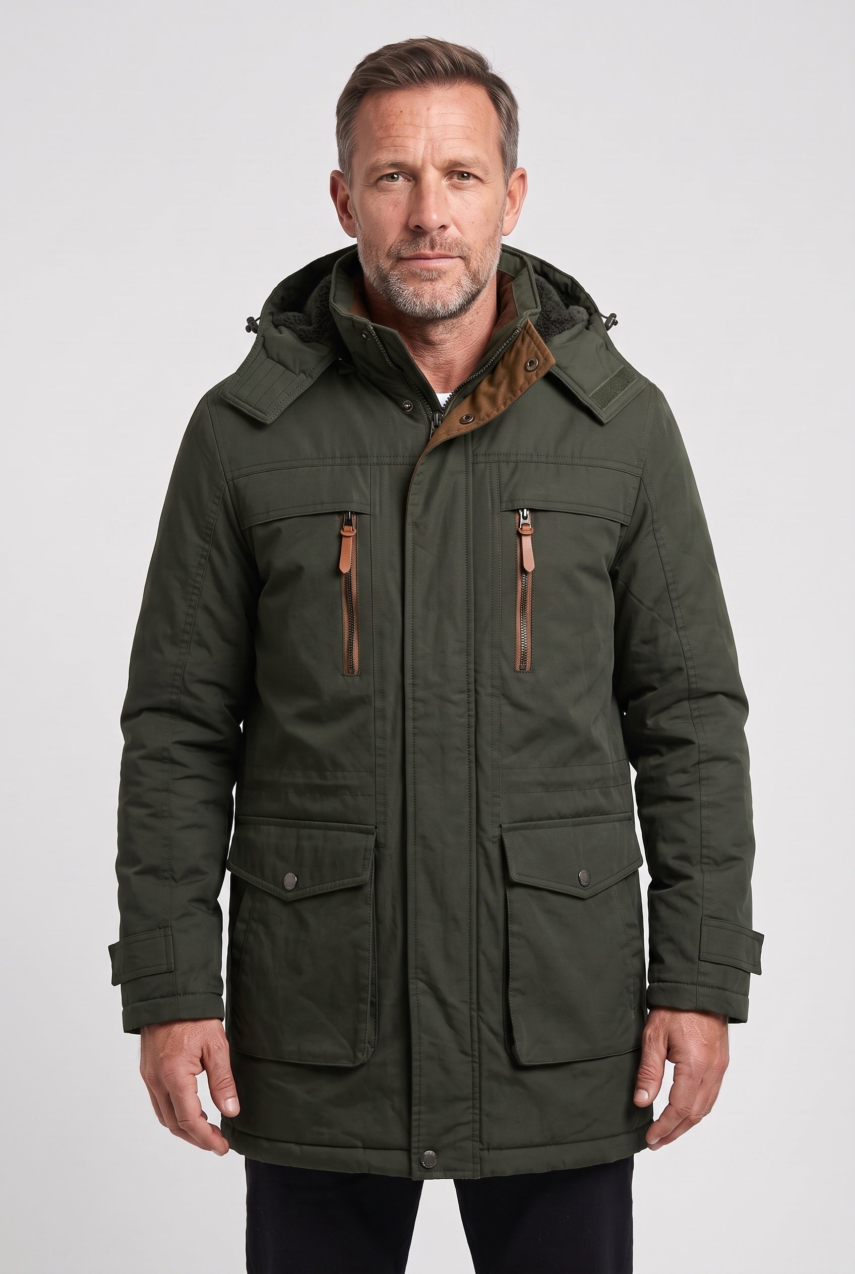 Men's Winter Jacket | Fleece-Lined Detachable Hood - 7