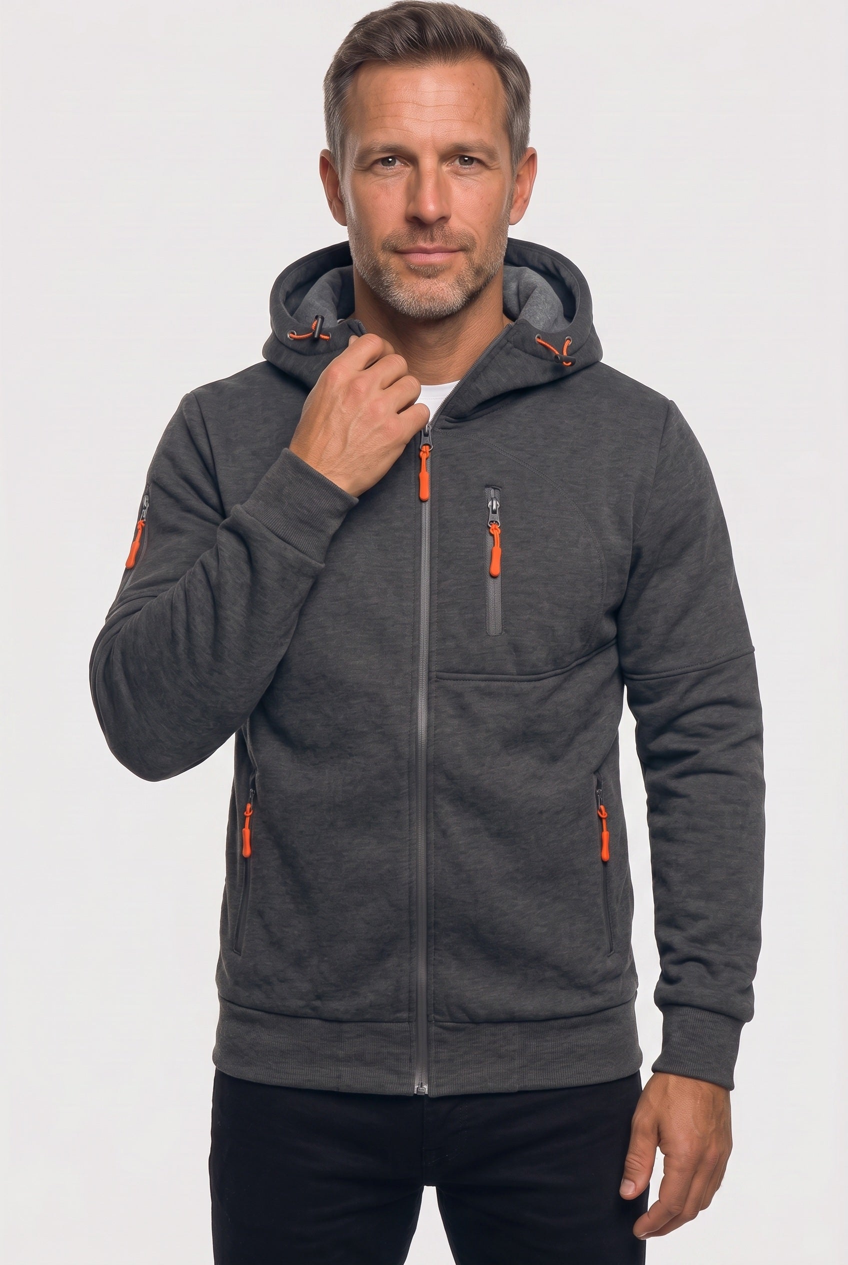 Men's Zip Up Hoodie | Multiple Zipped Pockets - 7
