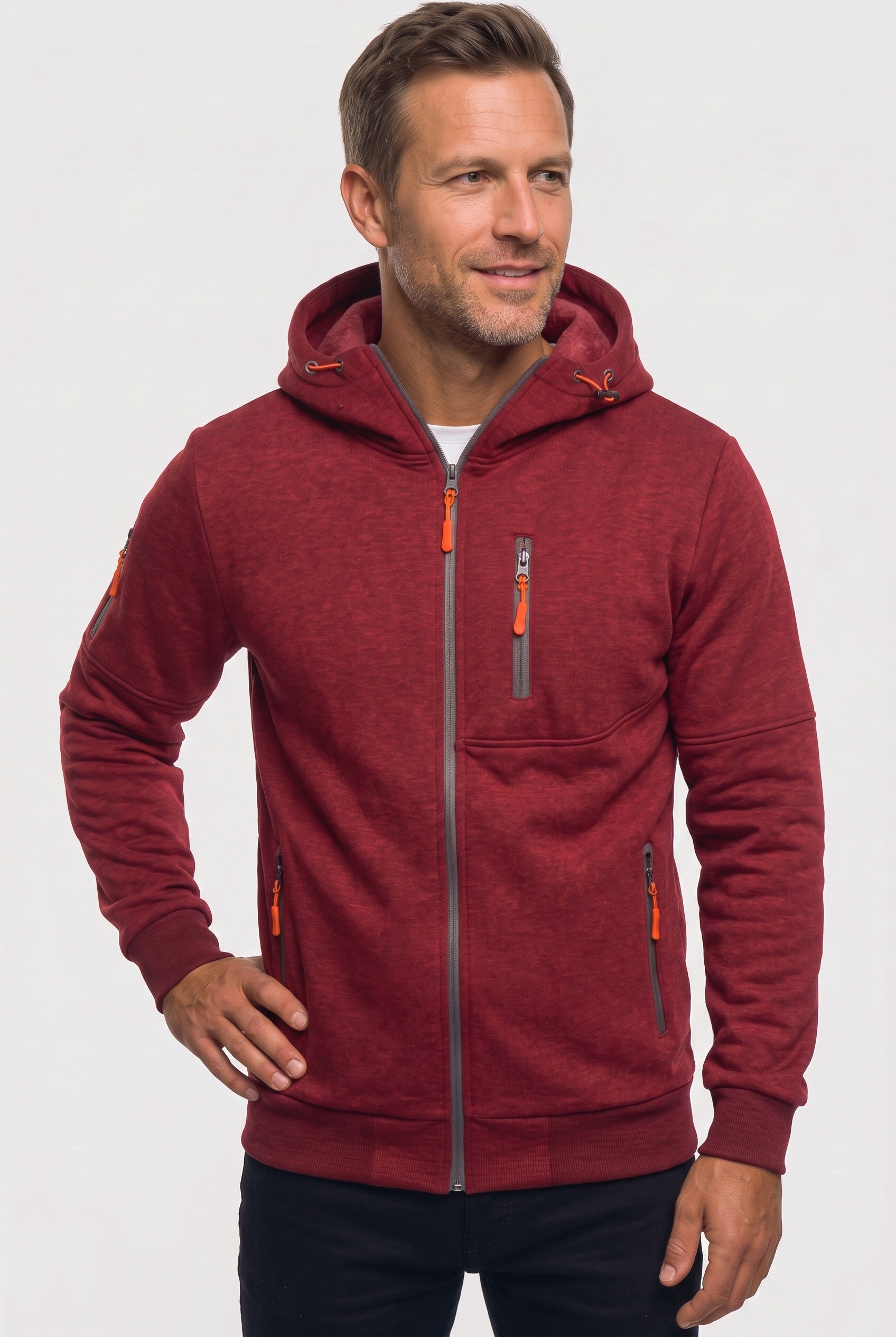 Men's Zip Up Hoodie | Multiple Zipped Pockets - 8