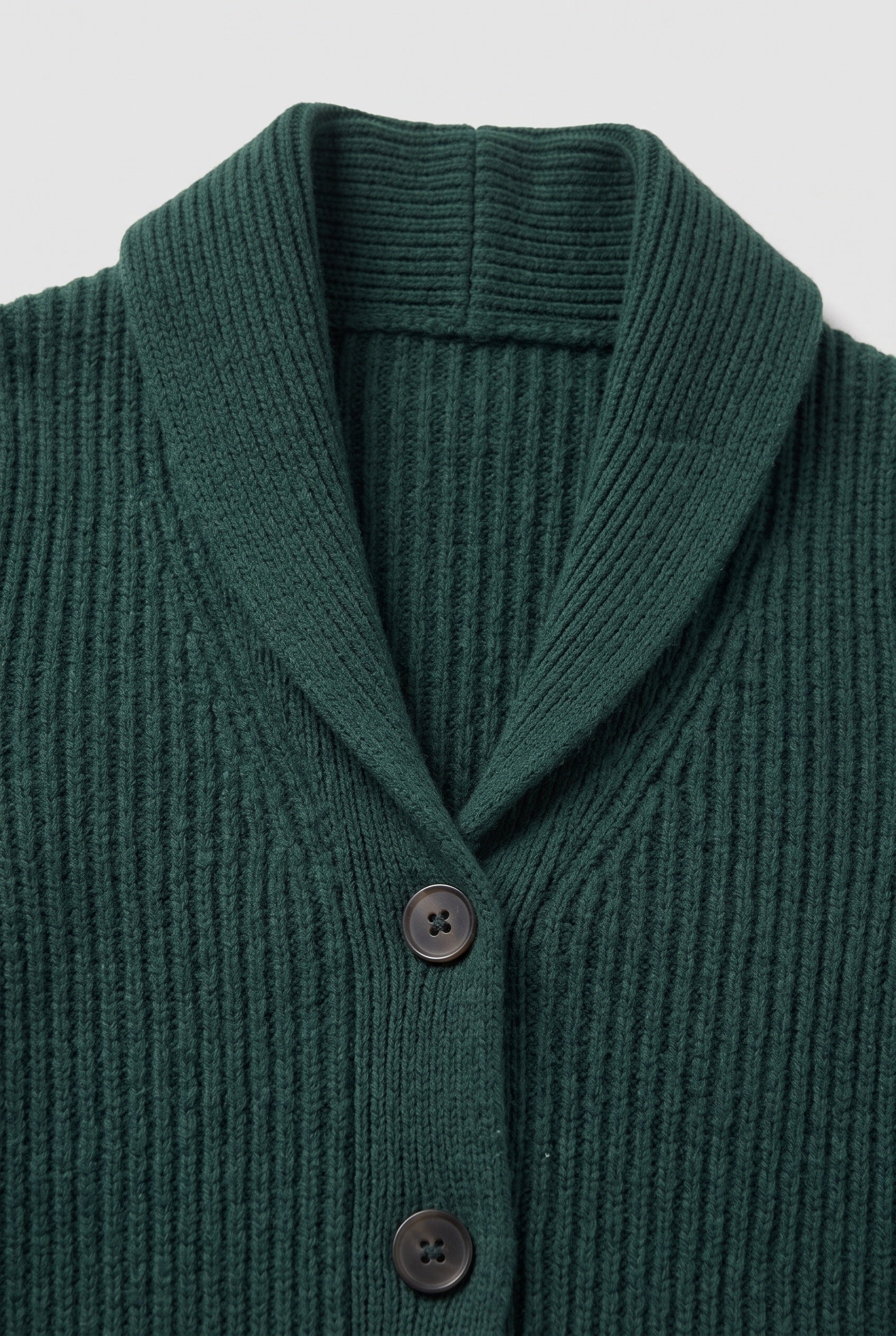 Women's Cardigan | Shawl Collar Ribbed Button Front - 3