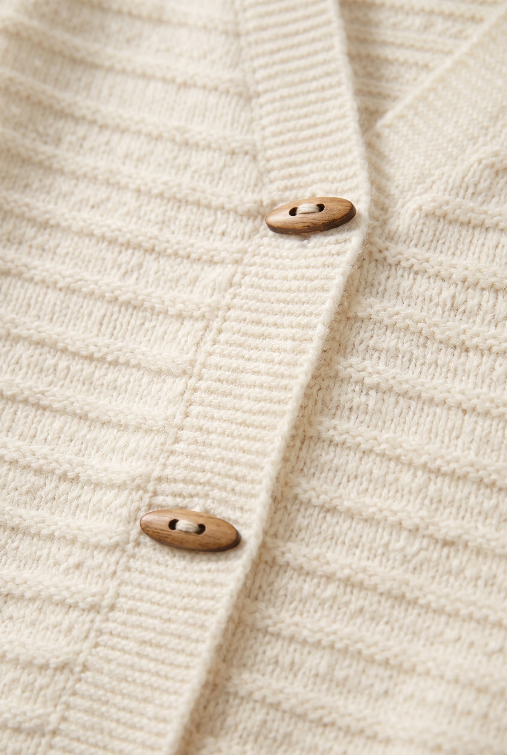 Women's Cardigan | Sleeveless Toggle Button Stand Collar - Cream detail
