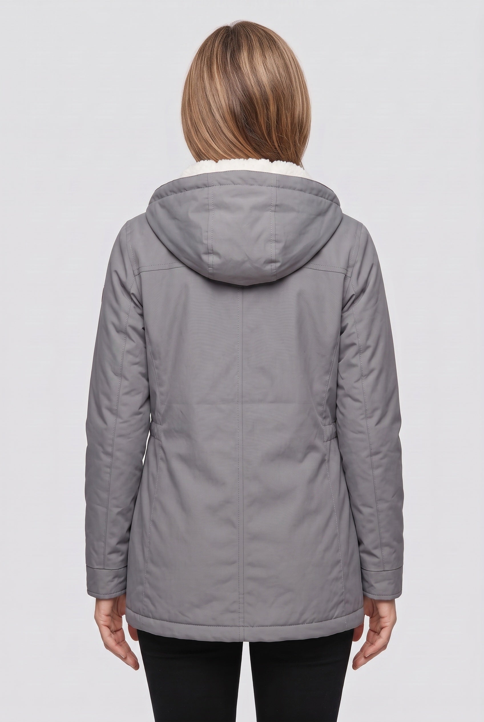 Women's Coat | Hooded Zip Front with Flap Pockets - 2