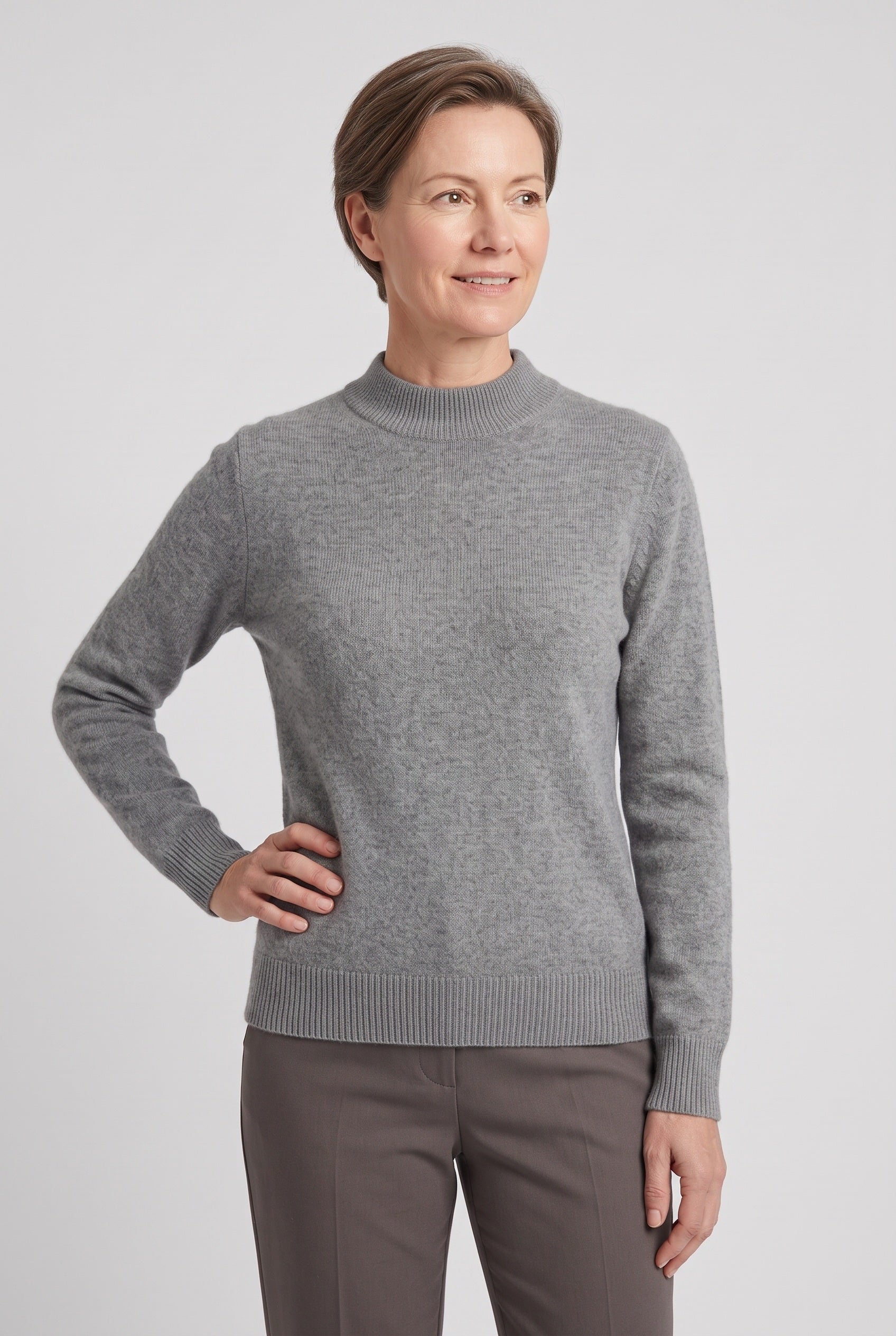 Women's Knit Sweater | Mock Neck Fine Gauge - 16