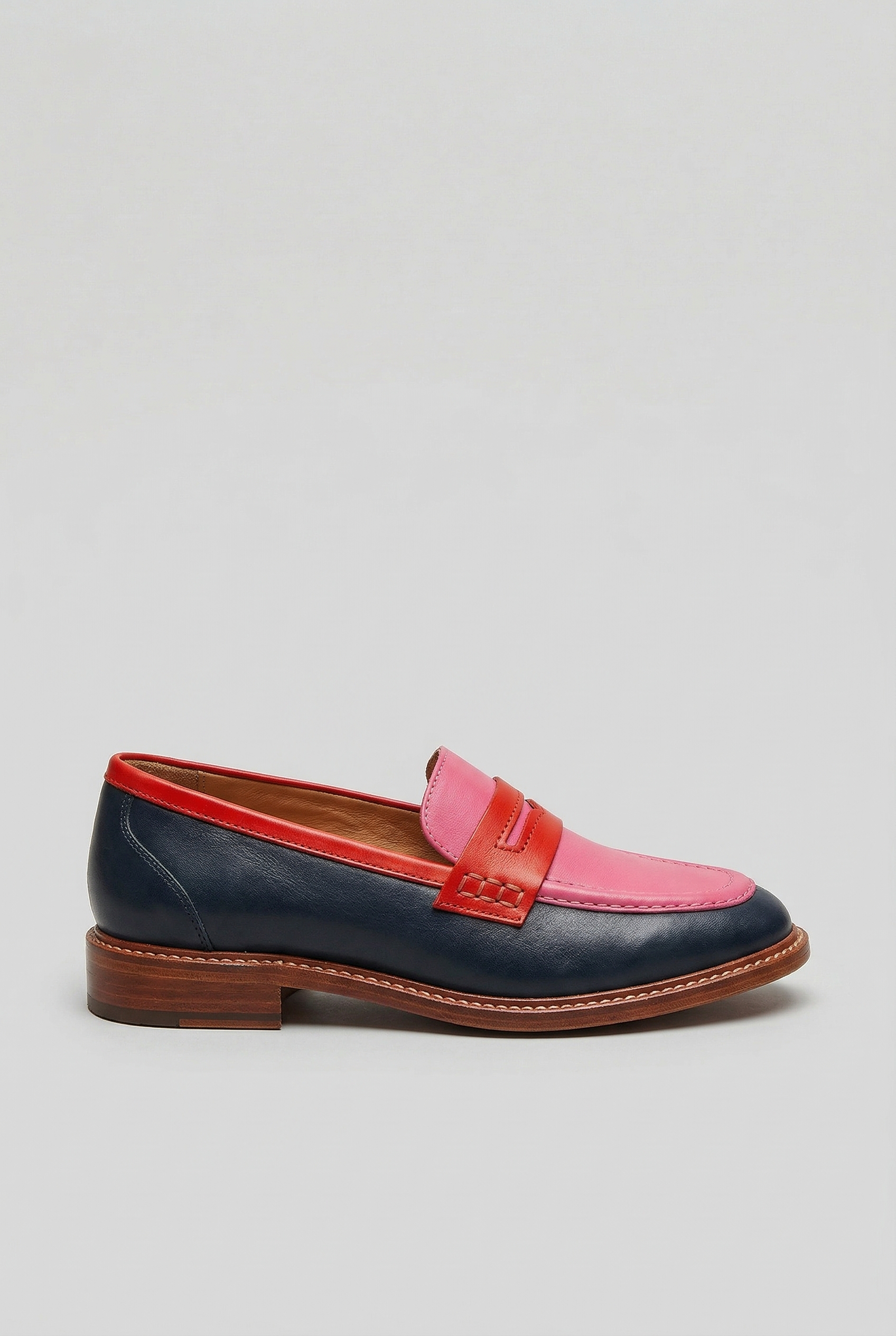 Women's Loafers | Color Block with Penny Strap - 1