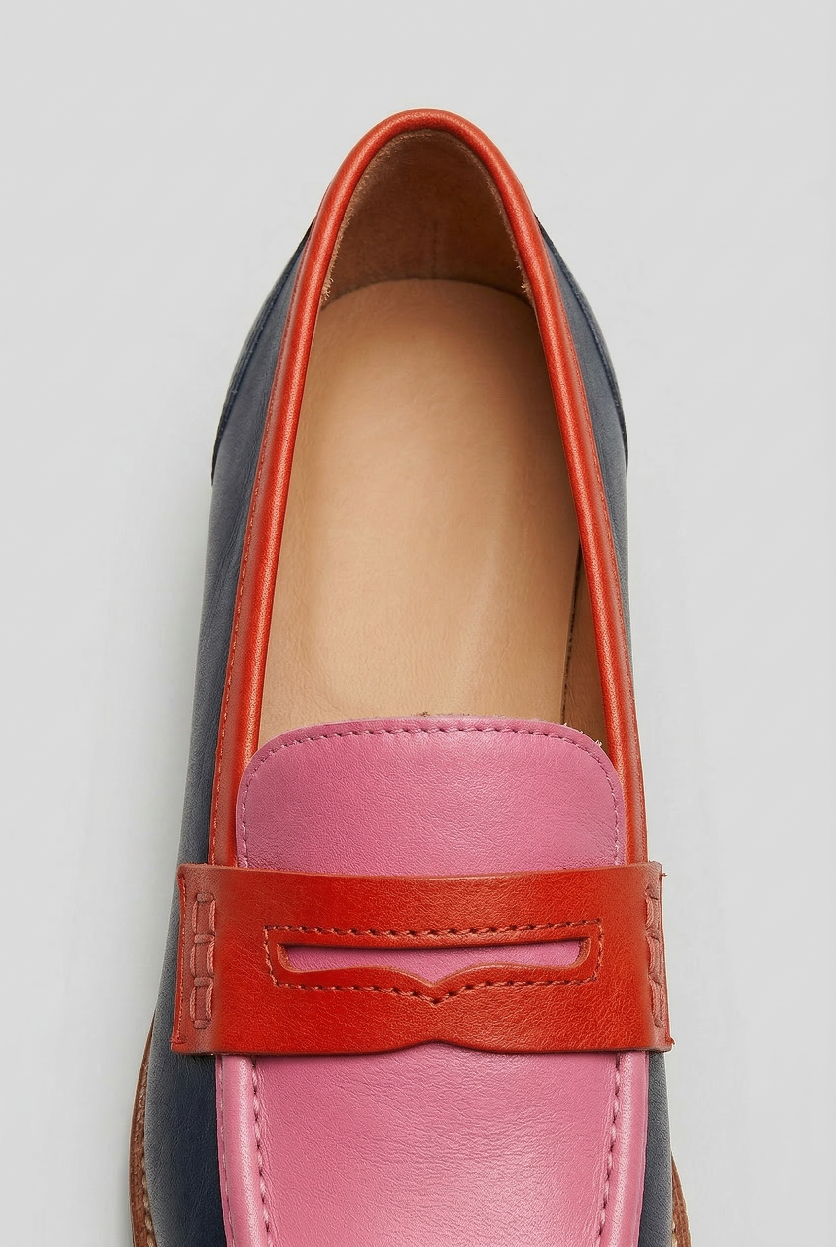 Women's Loafers | Color Block with Penny Strap - 2