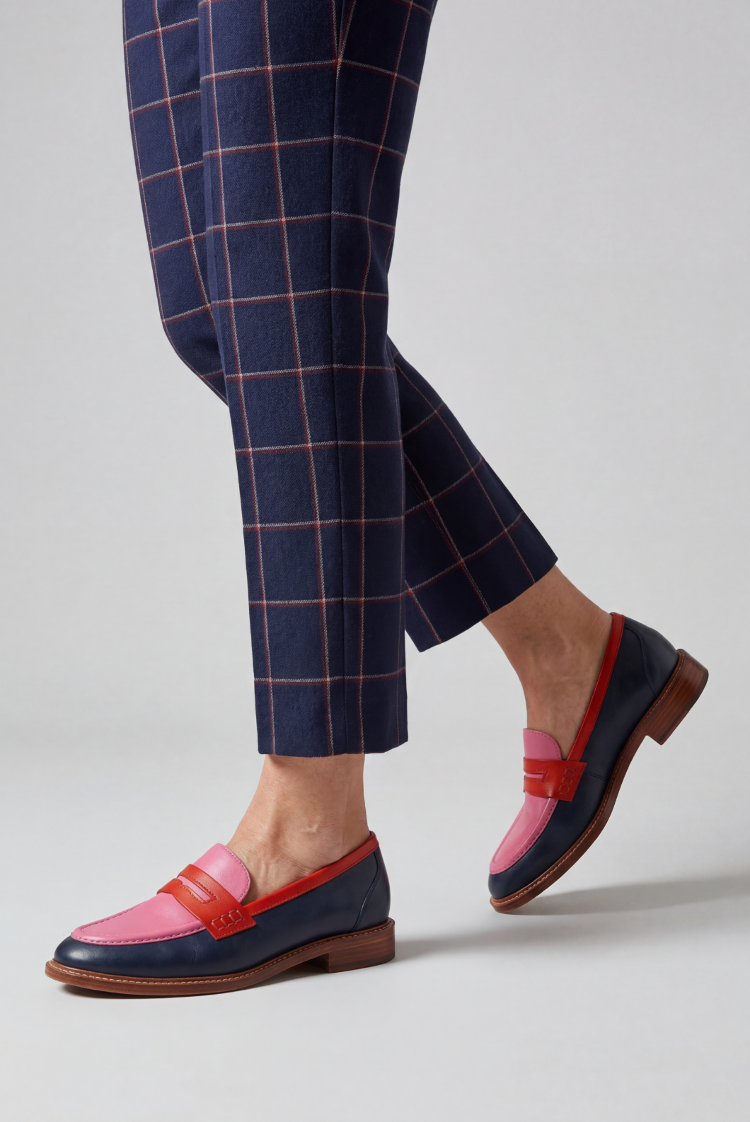 Women's Loafers | Color Block with Penny Strap - 3