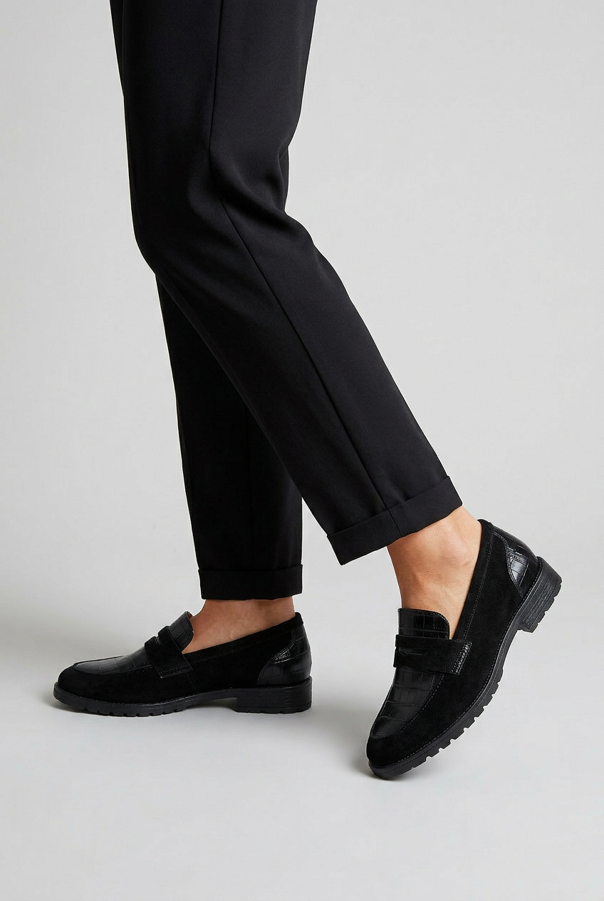 Women's Loafers | Croc-Embossed with Lug Sole - 2
