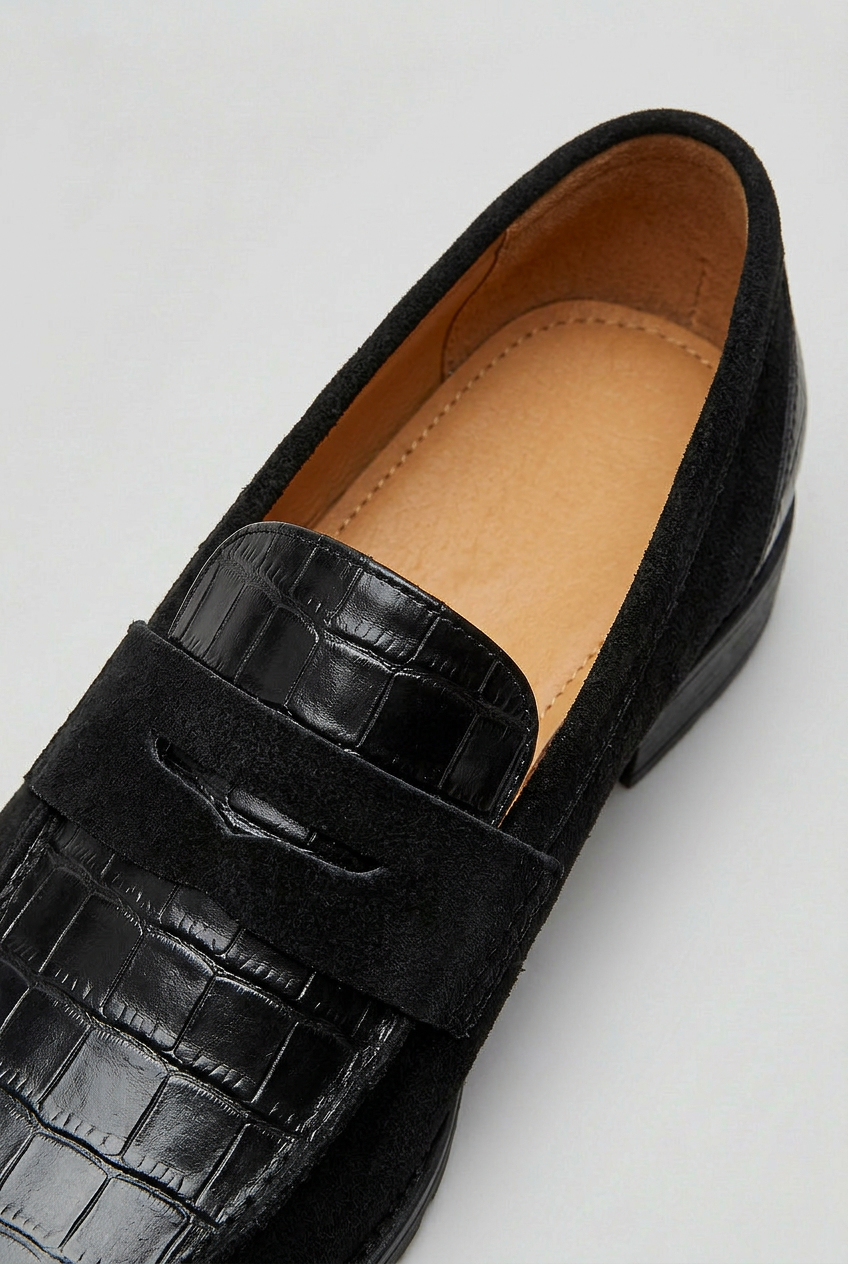 Women's Loafers | Croc-Embossed with Lug Sole - 4