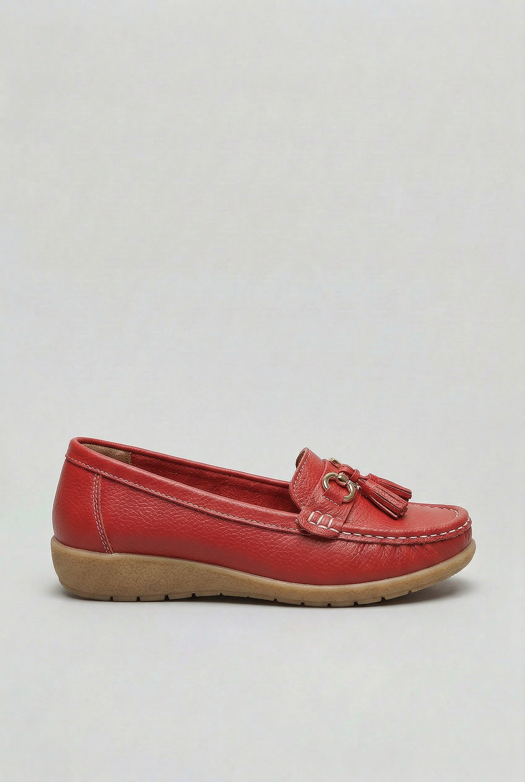 Women's Loafers | Tassel Trim with Low Wedge Sole - 12