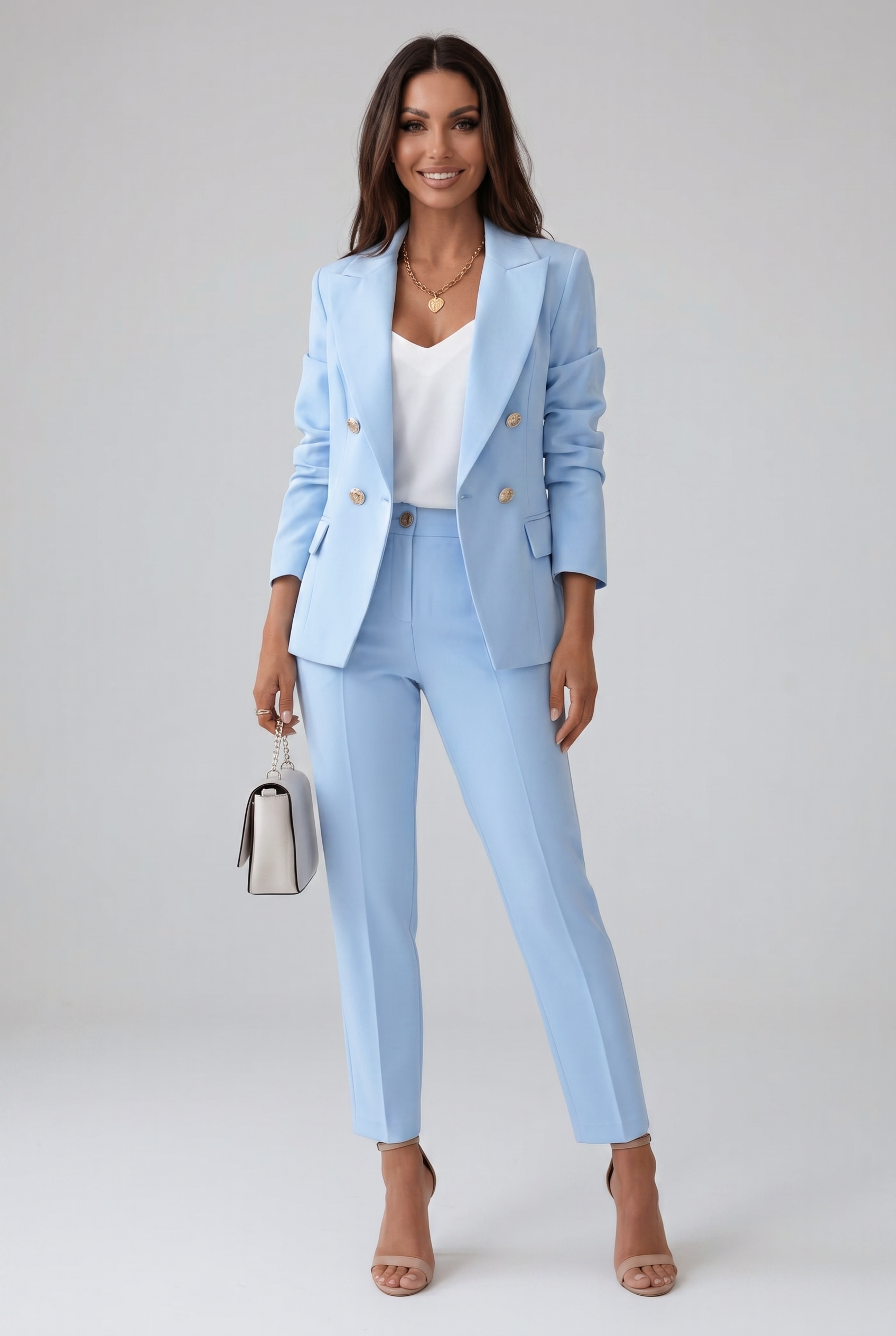 Women's Pant Suit | Double Breasted with Peak Lapel - 1