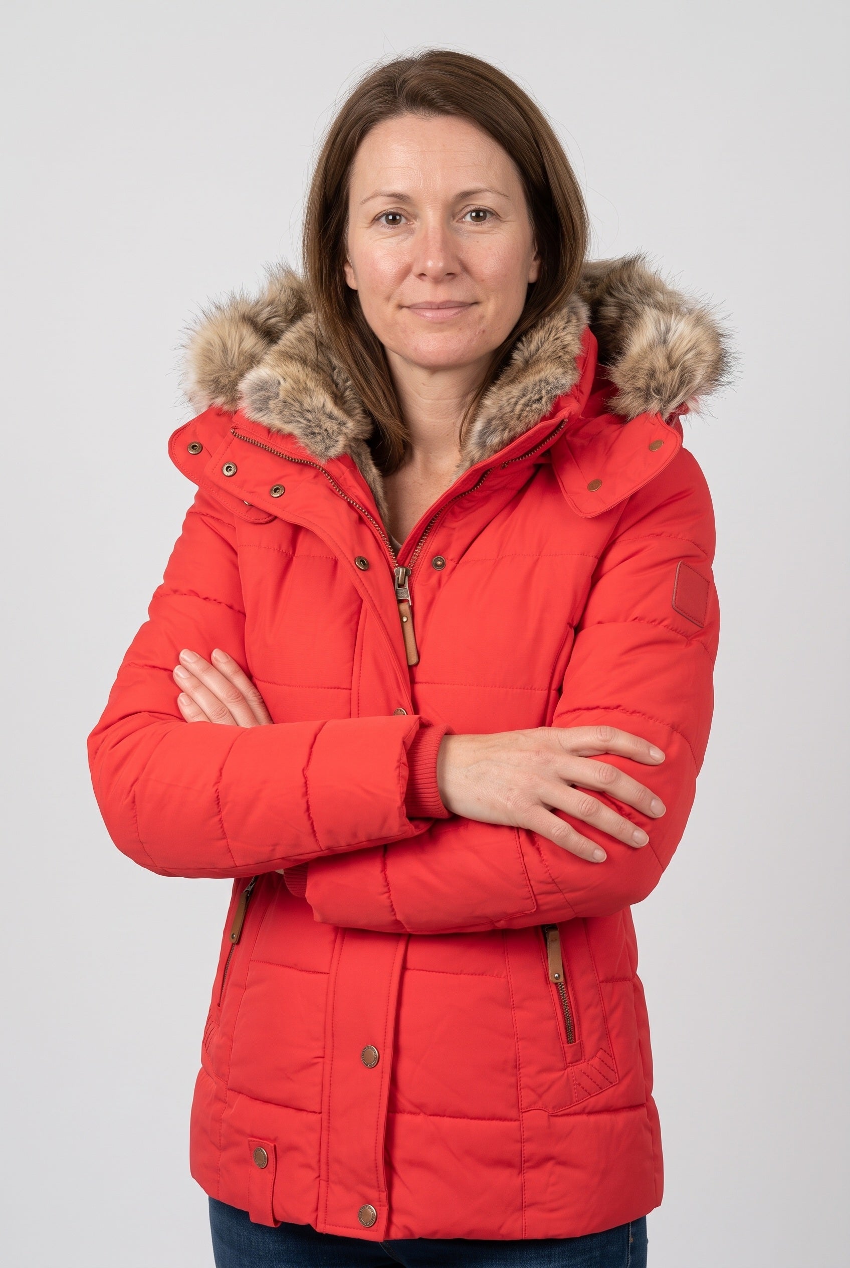 Women's Puffer Jacket | Detachable Faux Fur Hood - 7