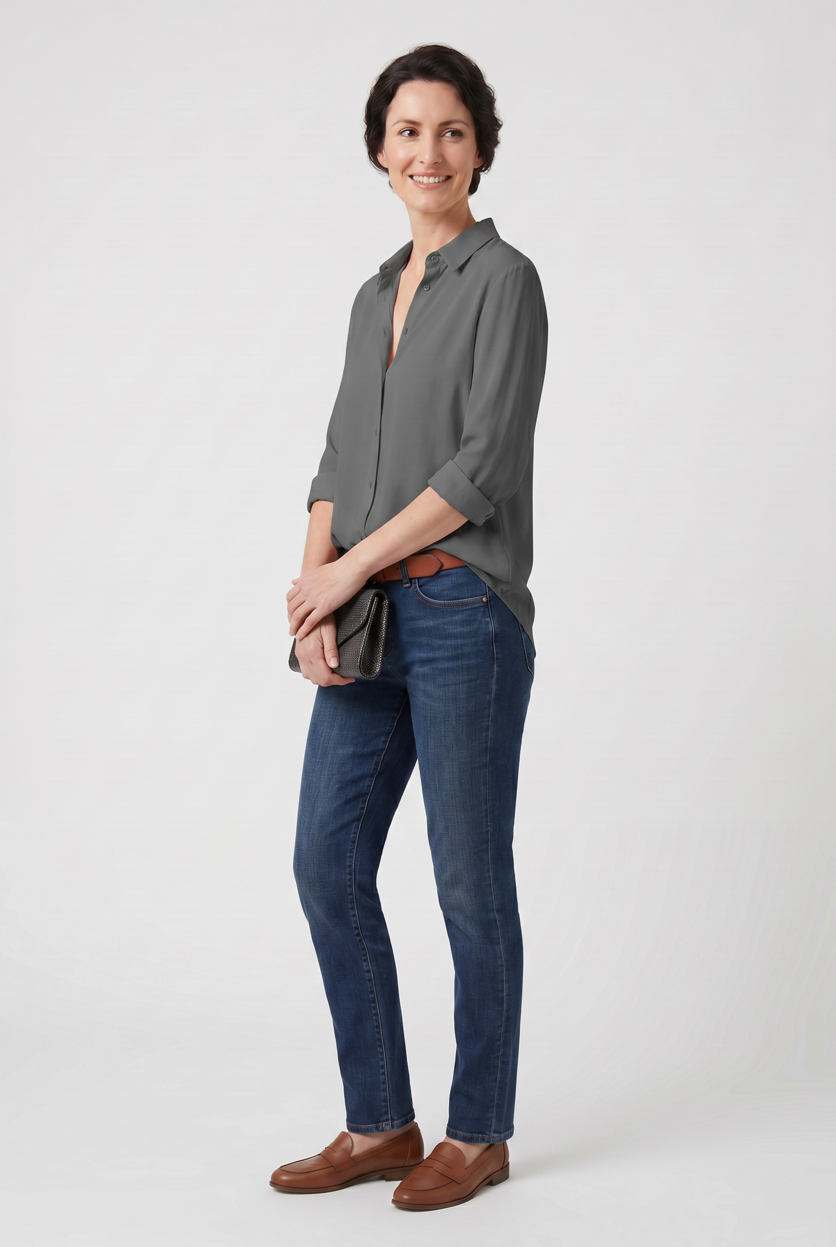 Women's Shirt | V Neck with Button Front - 7