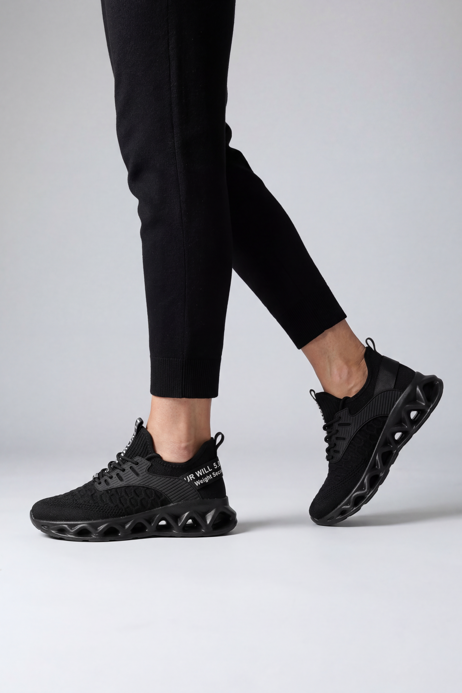 Women's Sneakers | Wave Cutout Sole with Knitted Upper - 2