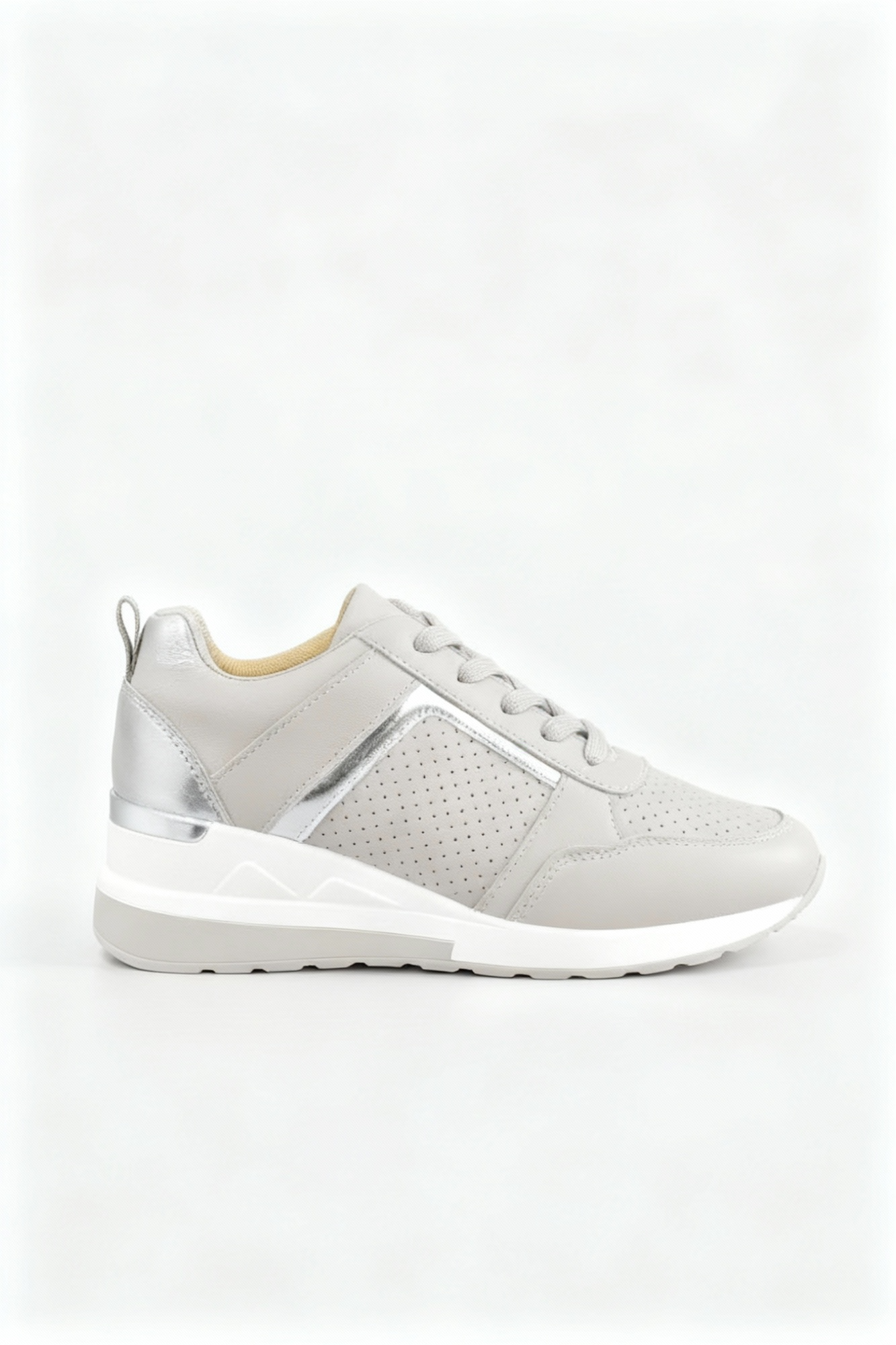 Women's Sneakers | Wedge Sole with Perforated Panel - 3