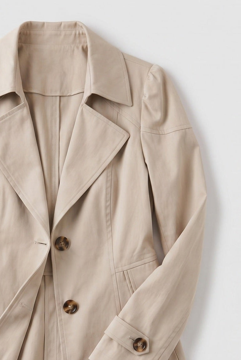 Women's Trench Coat | Single Breasted Notch Lapel - 3