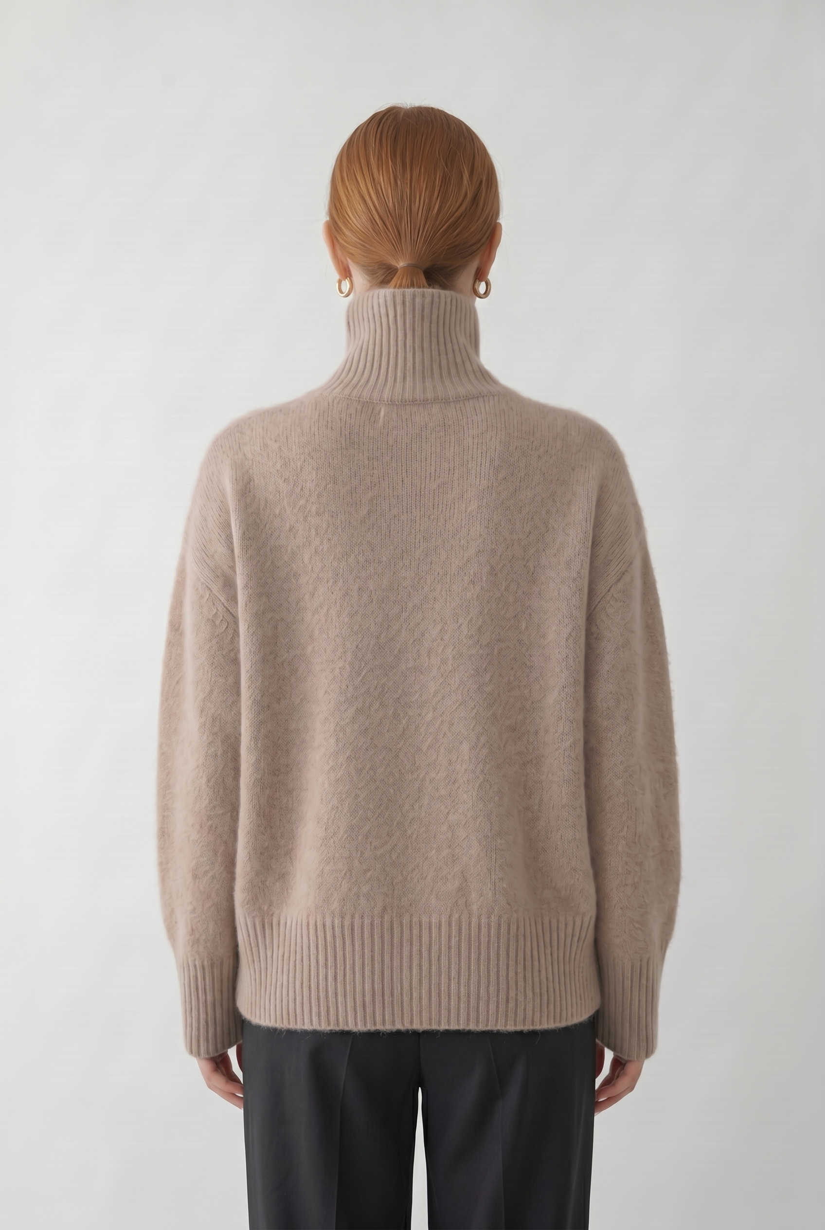 Women's Turtleneck Sweater | Drop Shoulder Relaxed Fit - 2