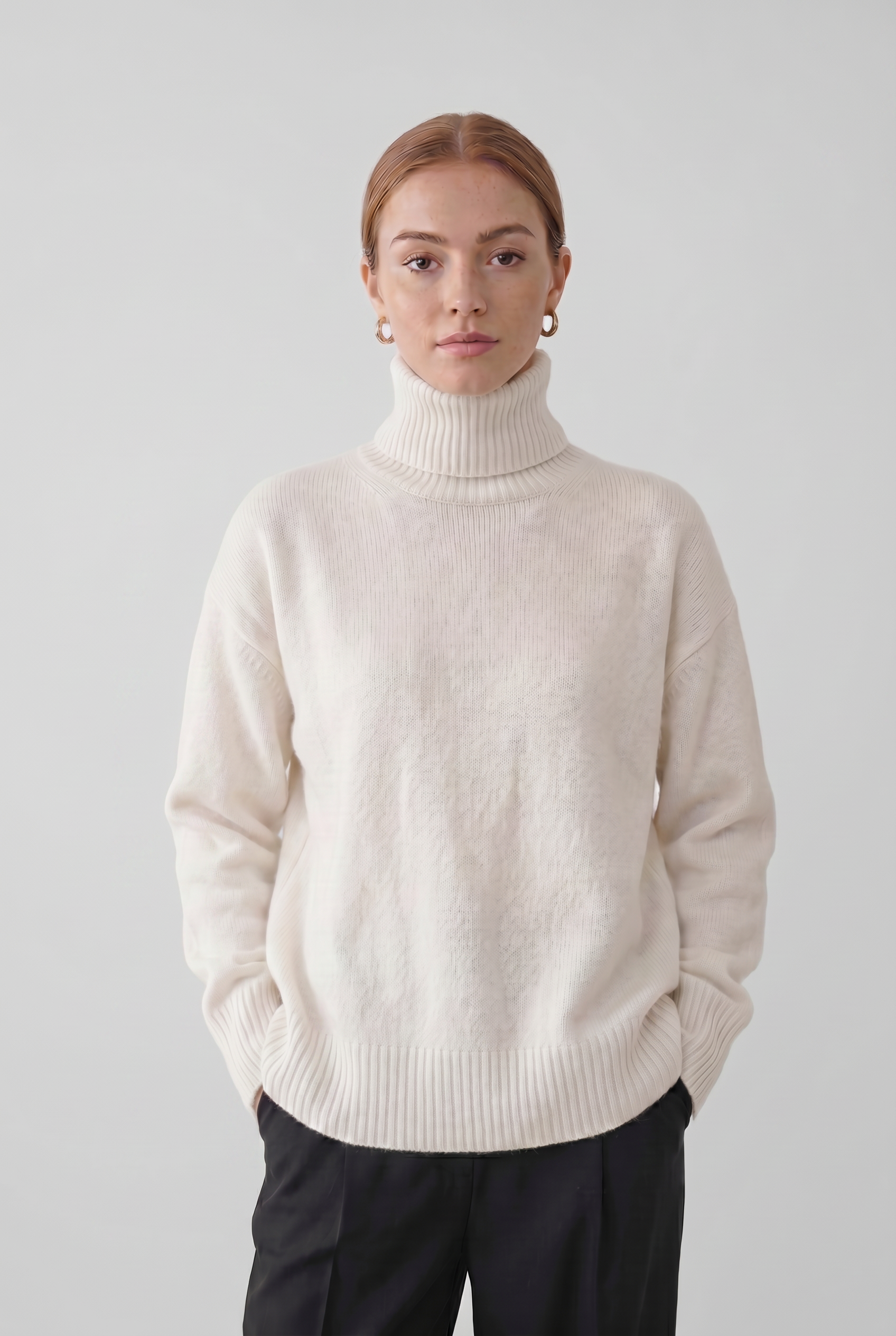 Women's Turtleneck Sweater | Drop Shoulder Relaxed Fit - 8