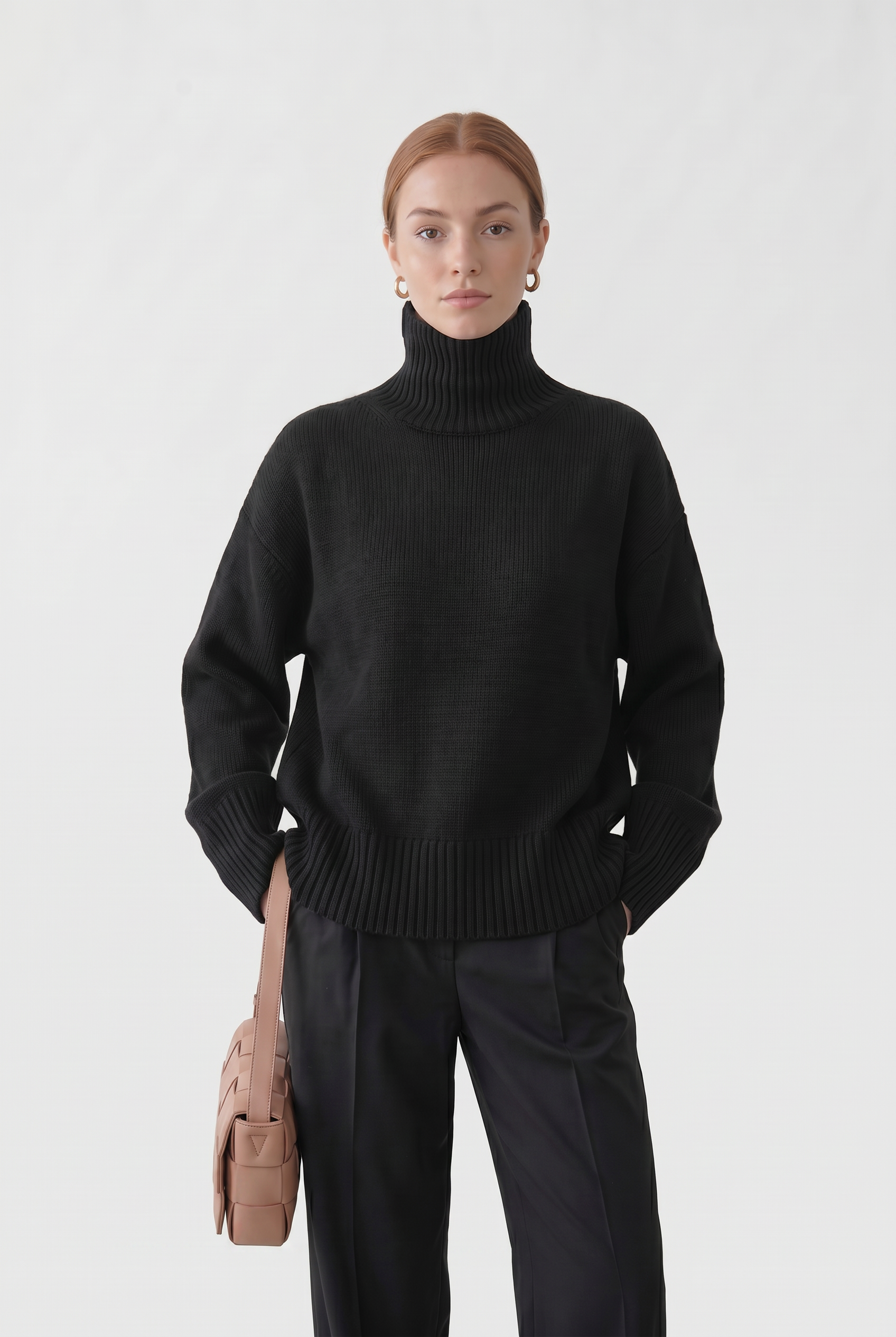 Women's Turtleneck Sweater | Drop Shoulder Relaxed Fit - 9