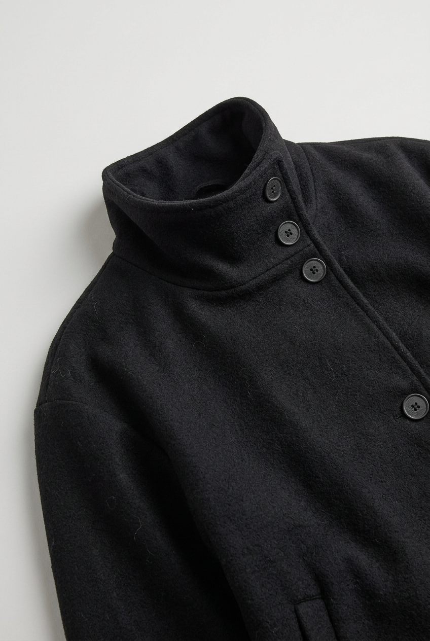 Women's Winter Jacket | Funnel Neck Button Front - 3