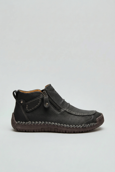 Men's Ankle Boots | Side Zip with Moc Toe Stitching - 1