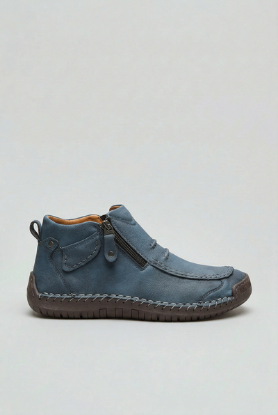 Men's Ankle Boots | Side Zip with Moc Toe Stitching - 7