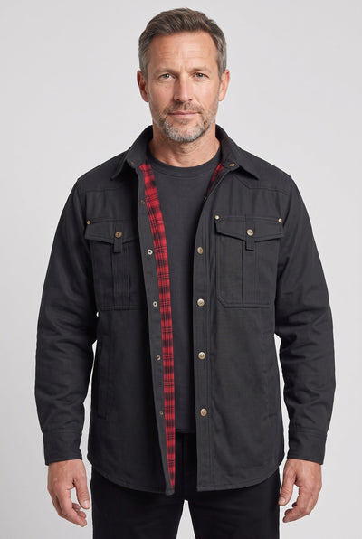 Men's Barn Jacket | Snap Front Flannel Lining - 1