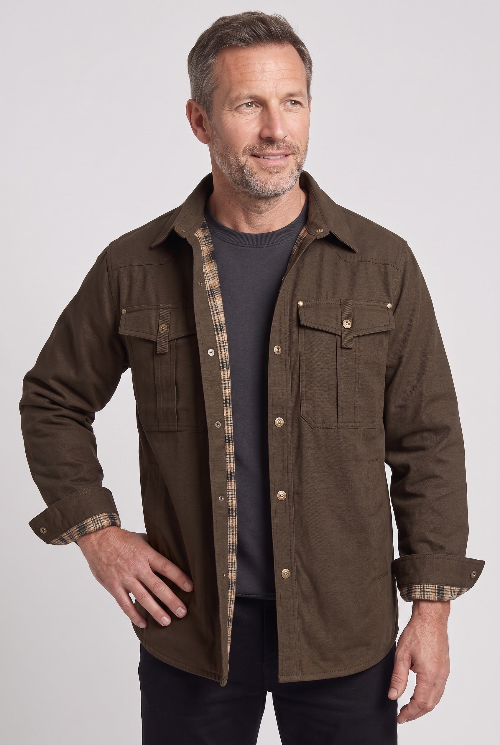 Men's Barn Jacket | Snap Front Flannel Lining - 10