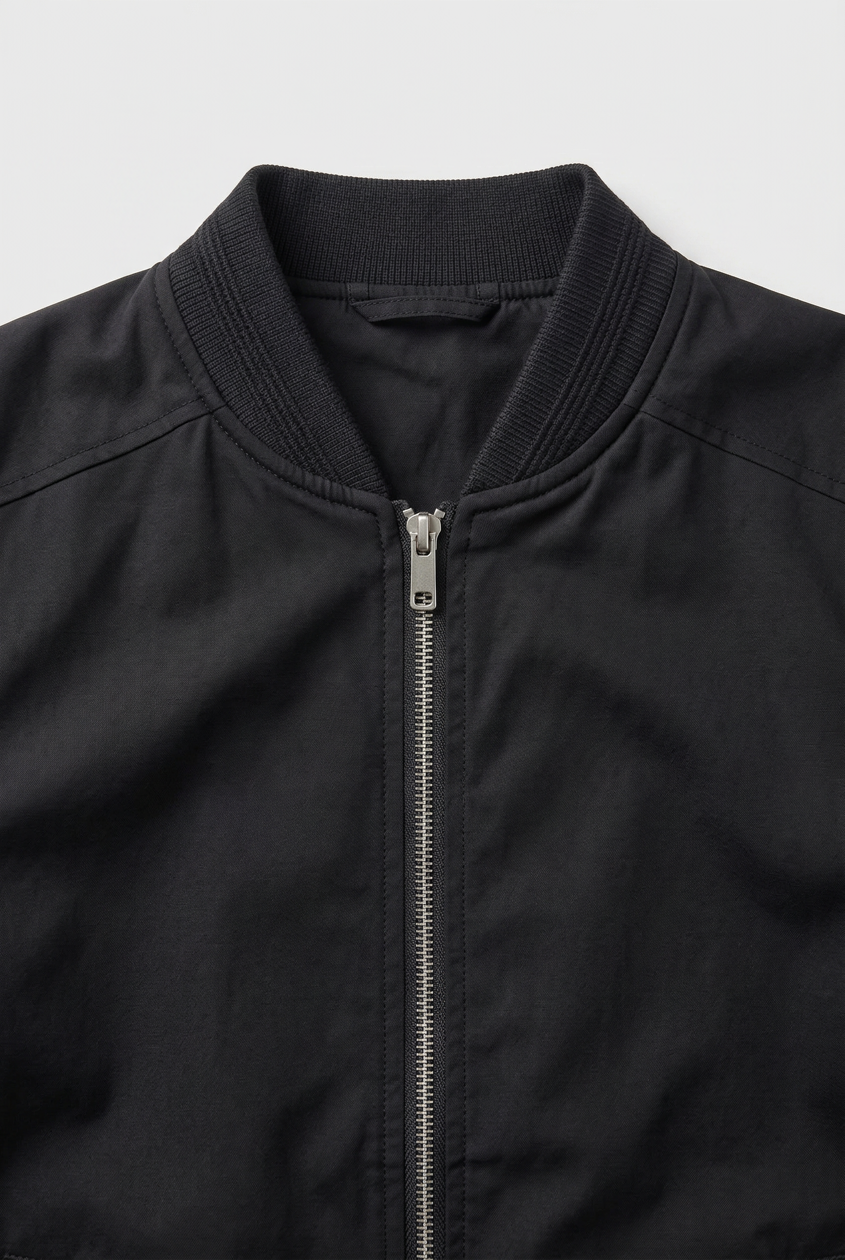 Men's Bomber Jacket | Ribbed Collar Zip Sleeve Pocket - 3