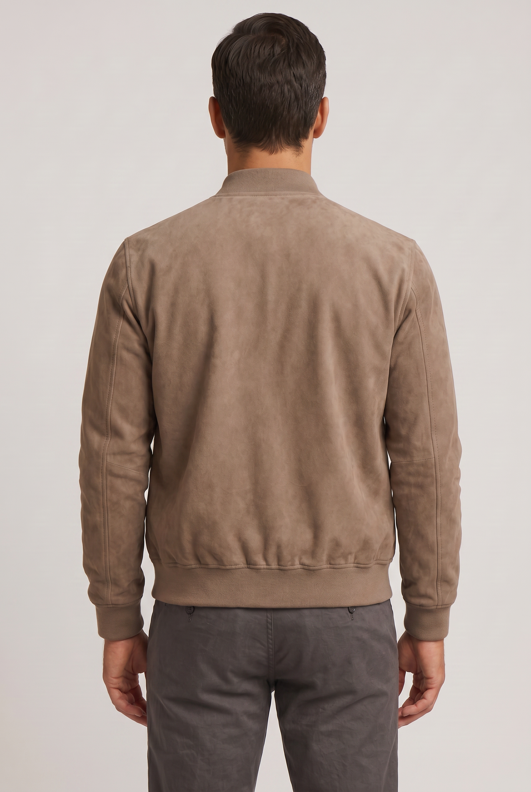 Men's Bomber Jacket | Suede-Look Zip Front - 2
