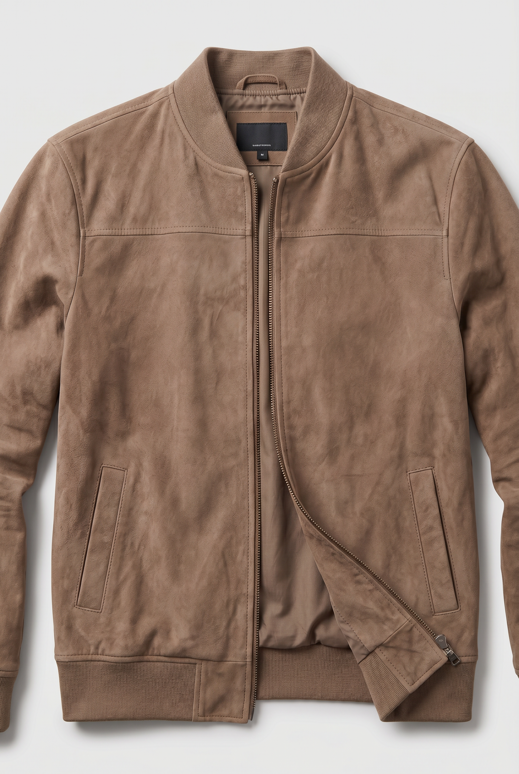 Men's Bomber Jacket | Suede-Look Zip Front - 3
